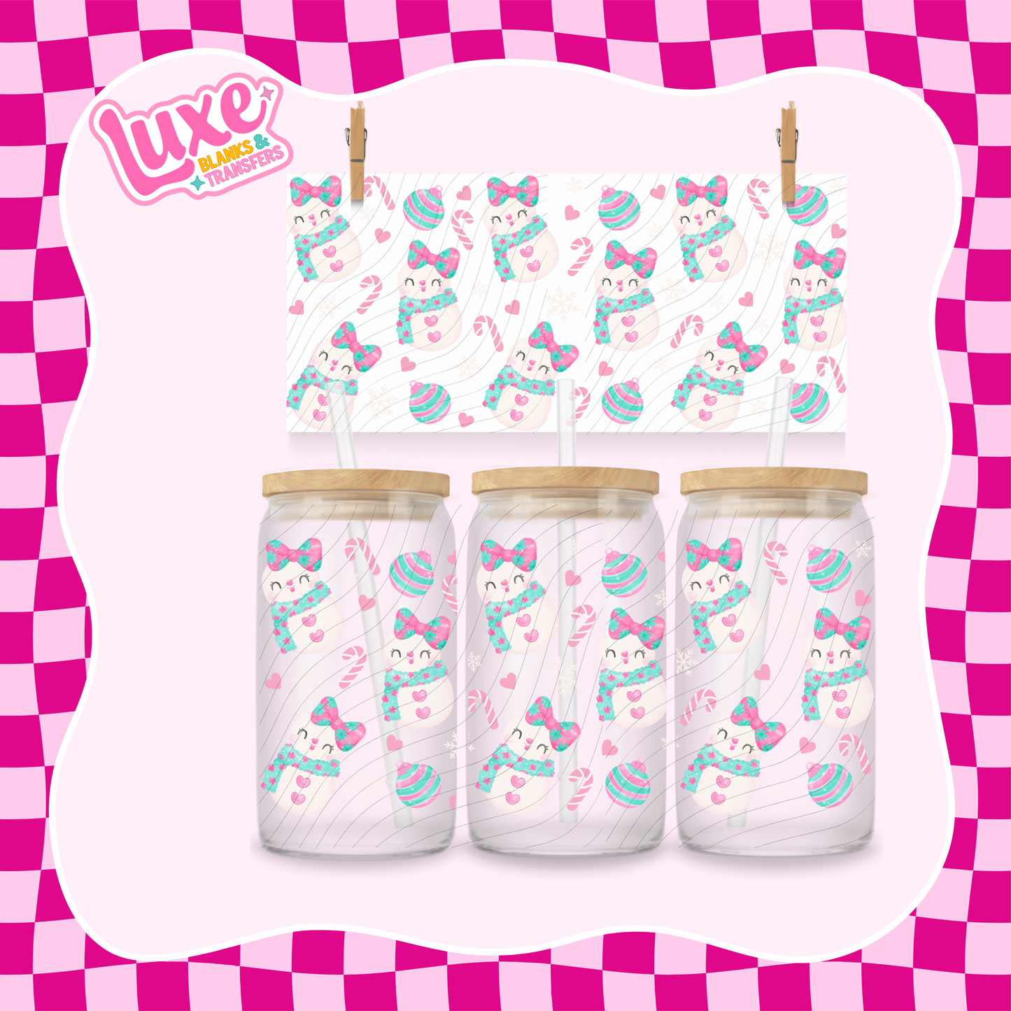 Cutesy Snowman UV DTF Wrap (#997)