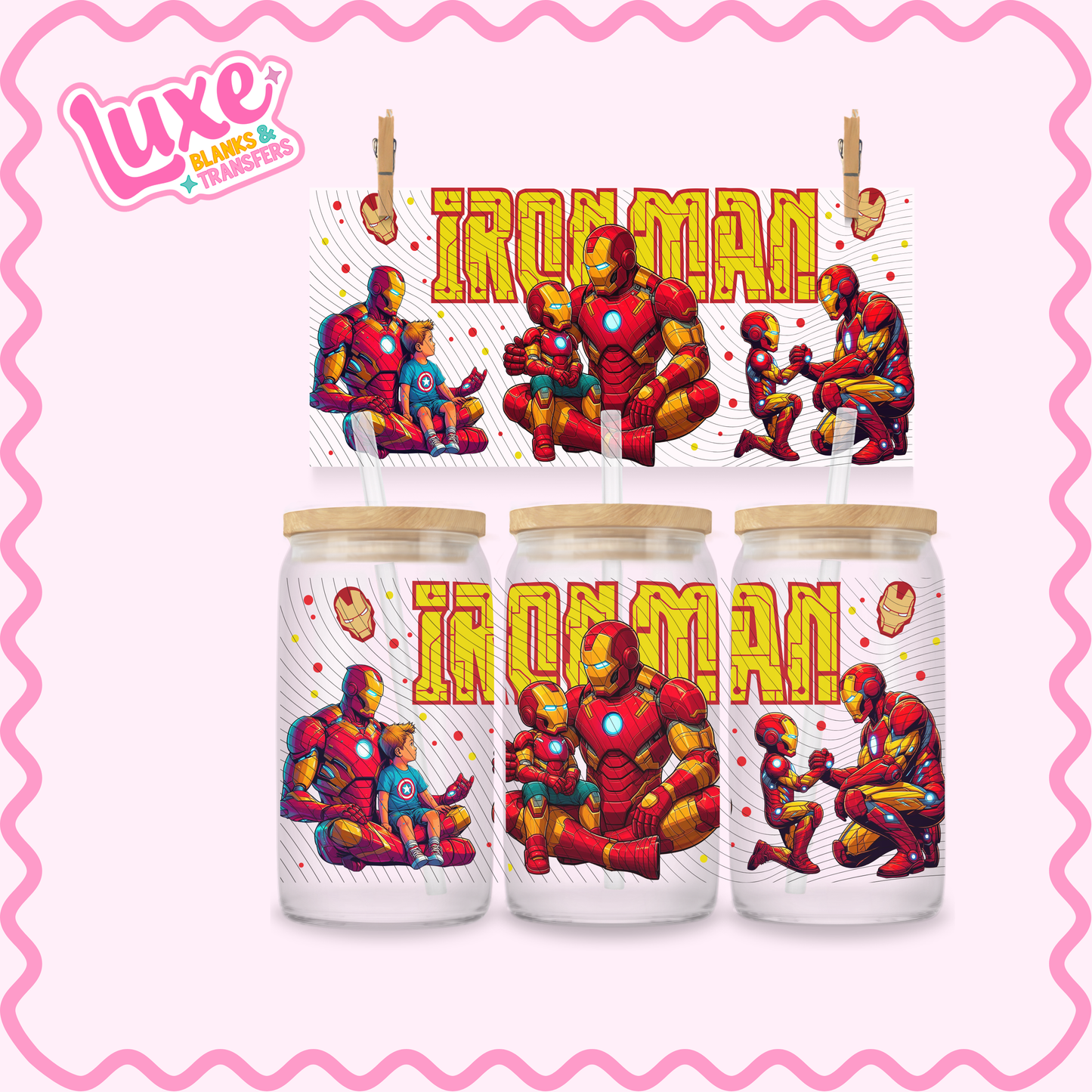 16oz UV DTF Wrap | Iron Superhero | #2768