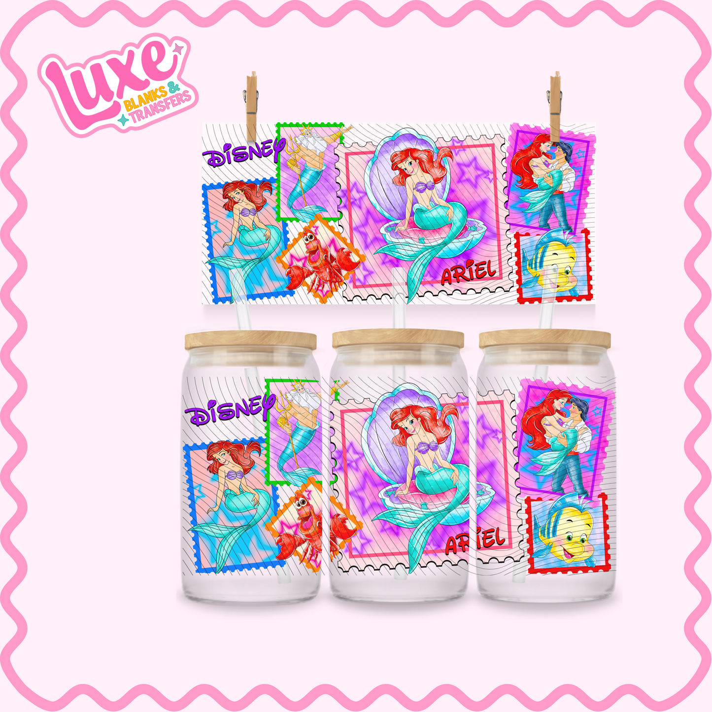 16oz UV DTF Wrap | Mermaid Stamps | #3250