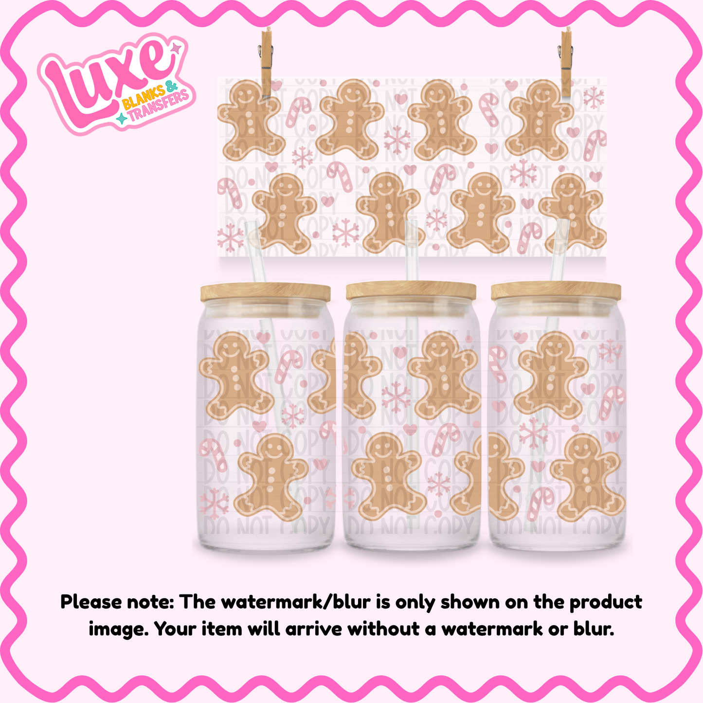 16oz UV DTF Wrap | Gingerbread | #4240