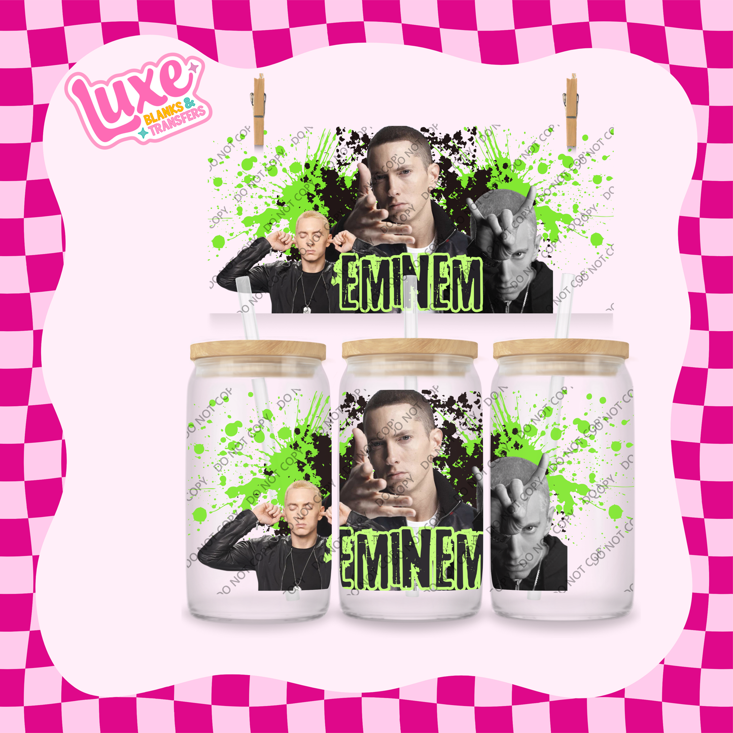 16oz UV DTF Wrap | Em Rapper Green | #1988