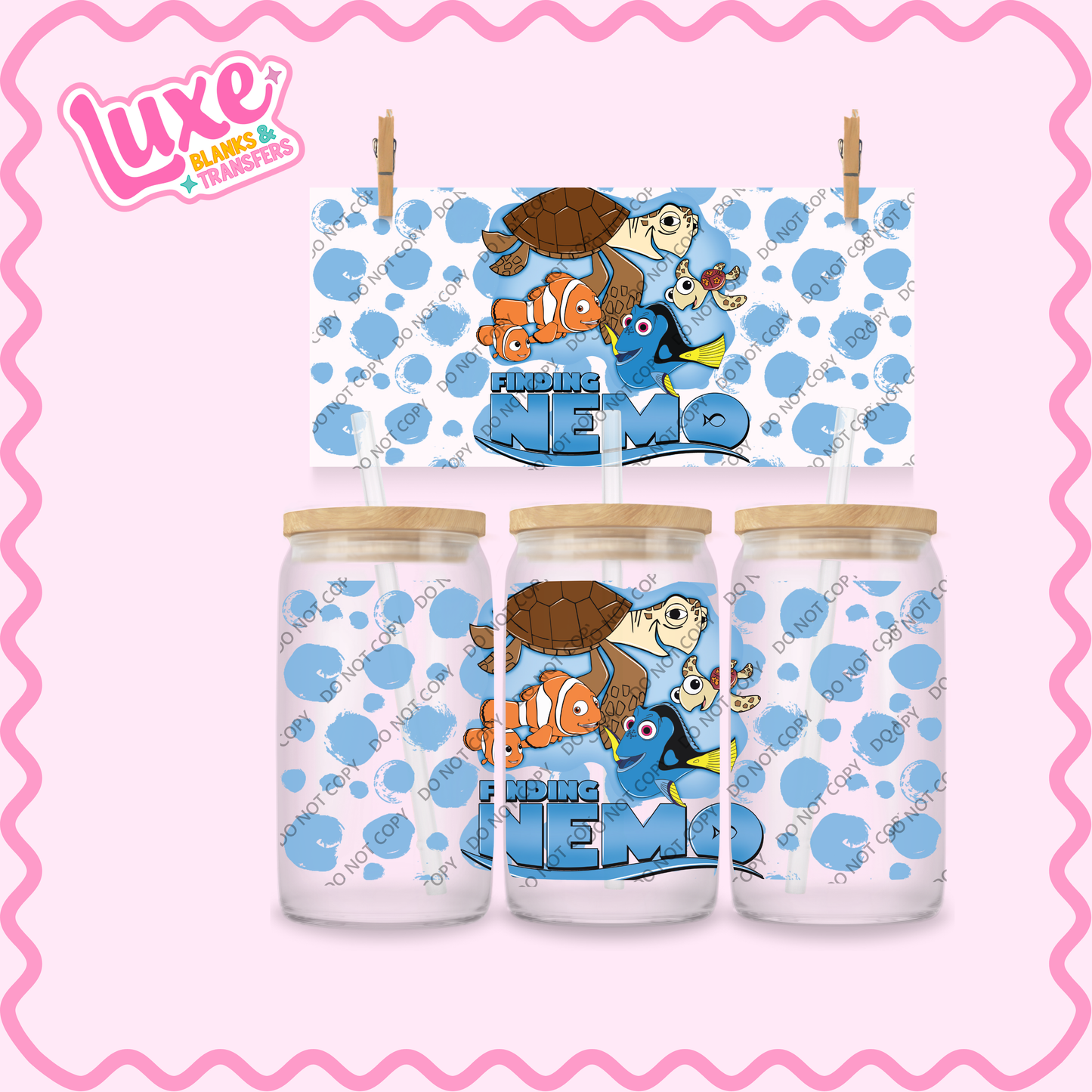 16oz UV DTF Wrap | Finding Fish Movie Kids | #2137