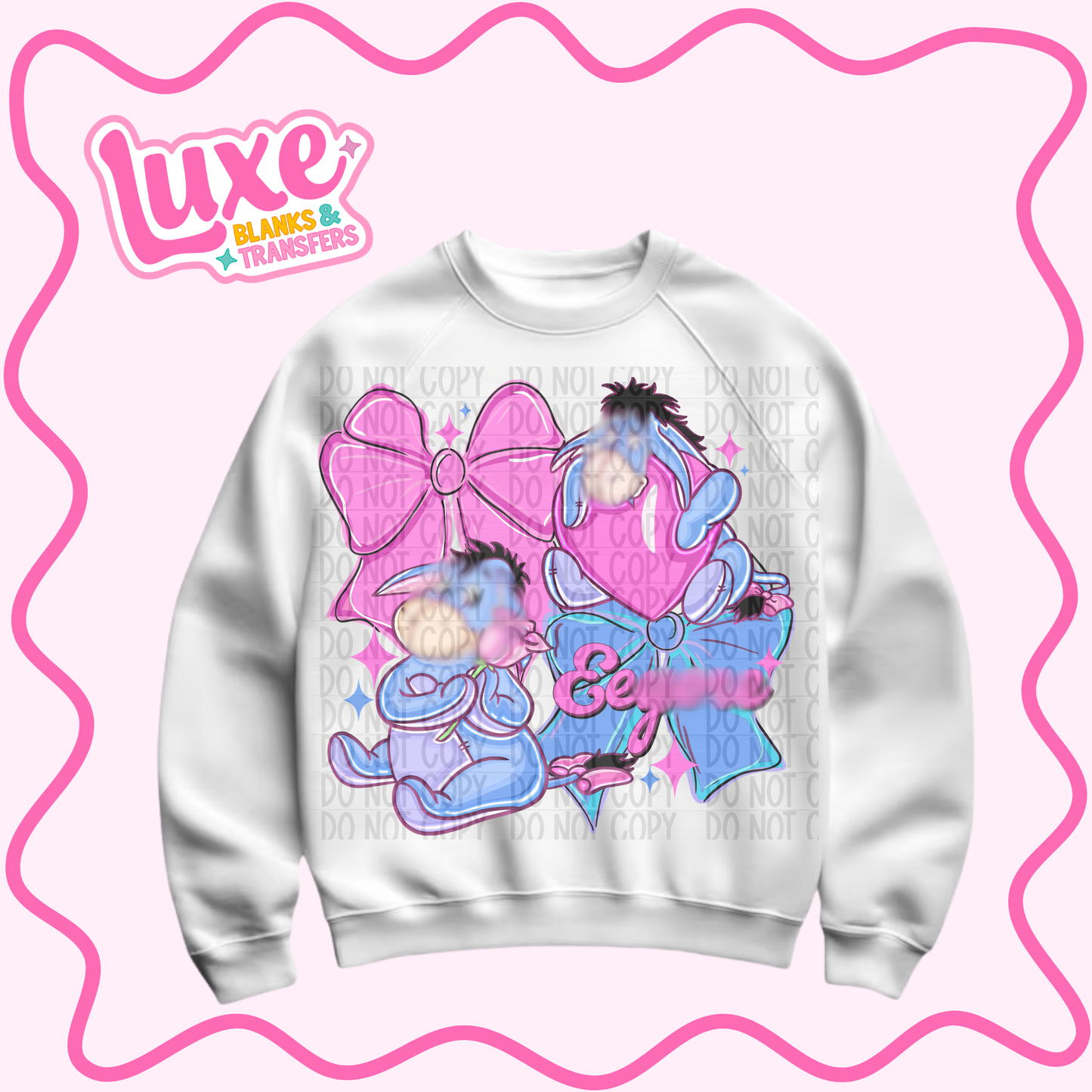 DTF Heat Transfer | Donkey Pink Bow | #1117