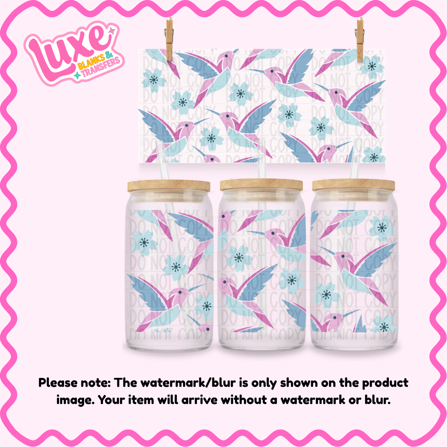 16oz UV DTF Wrap | Bird Pattern | #4248