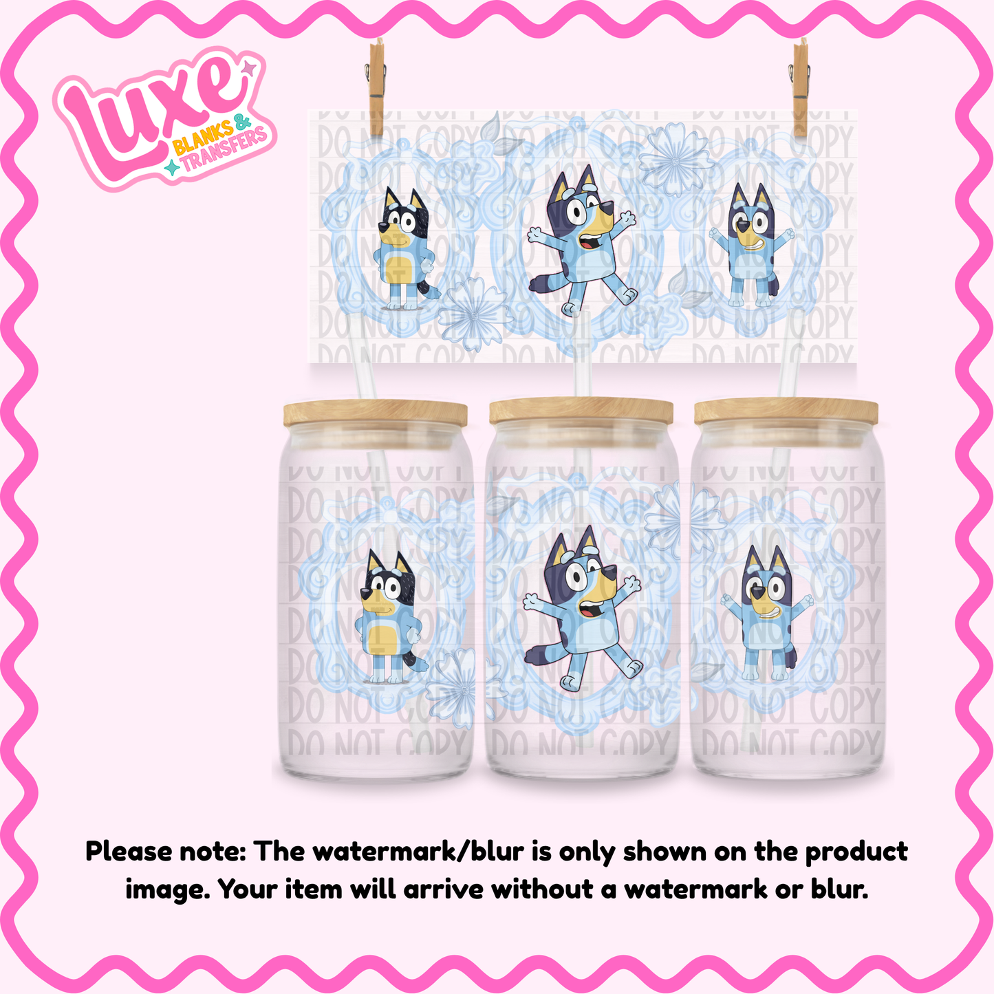 16oz UV DTF Wrap | Cutesy Blu3 D0g Frame | #3736