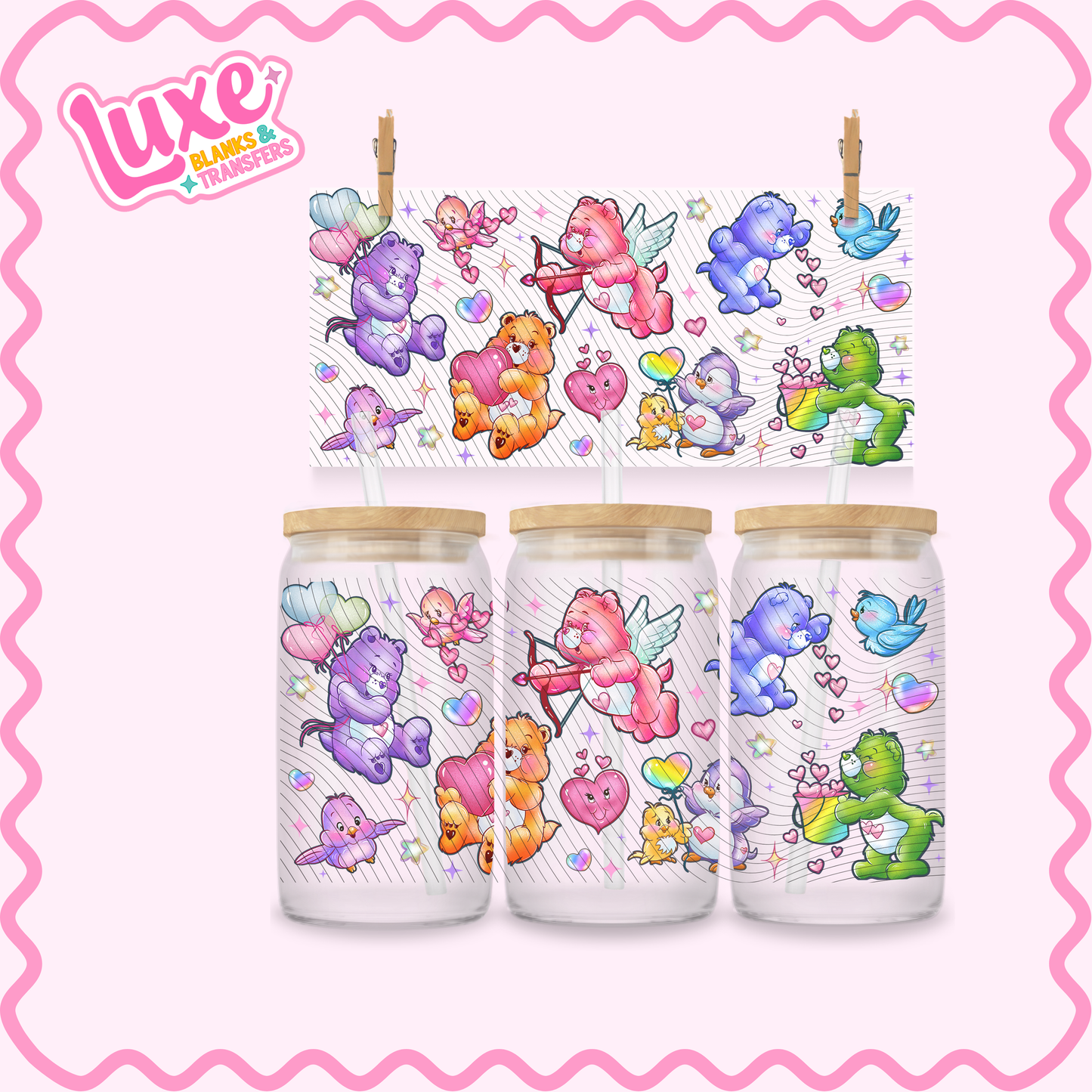 16oz UV DTF Wrap | Cute Bears | #2785