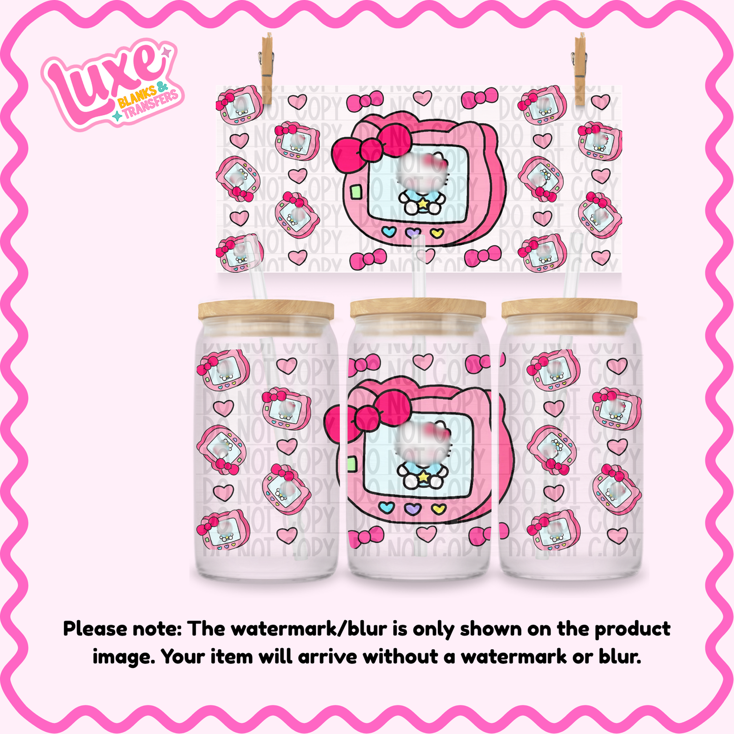 16oz UV DTF Wrap | Hi Cat Gotchi | #N108