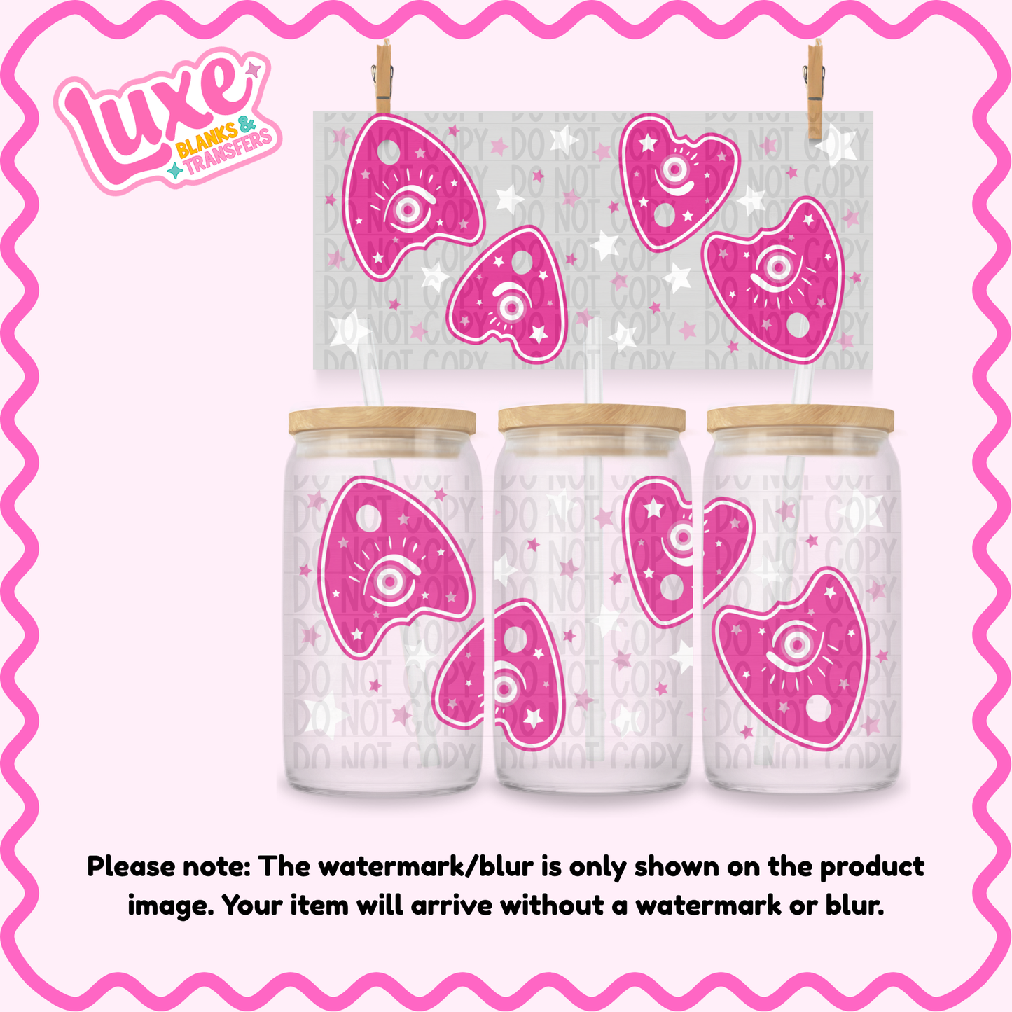 16oz UV DTF Wrap | Evil Eye Pink | #4254