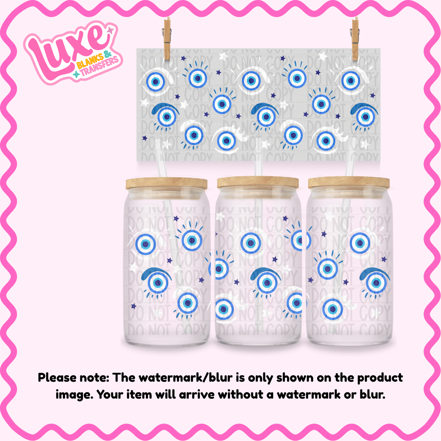 16oz UV DTF Wrap | Evil Eye | #4255