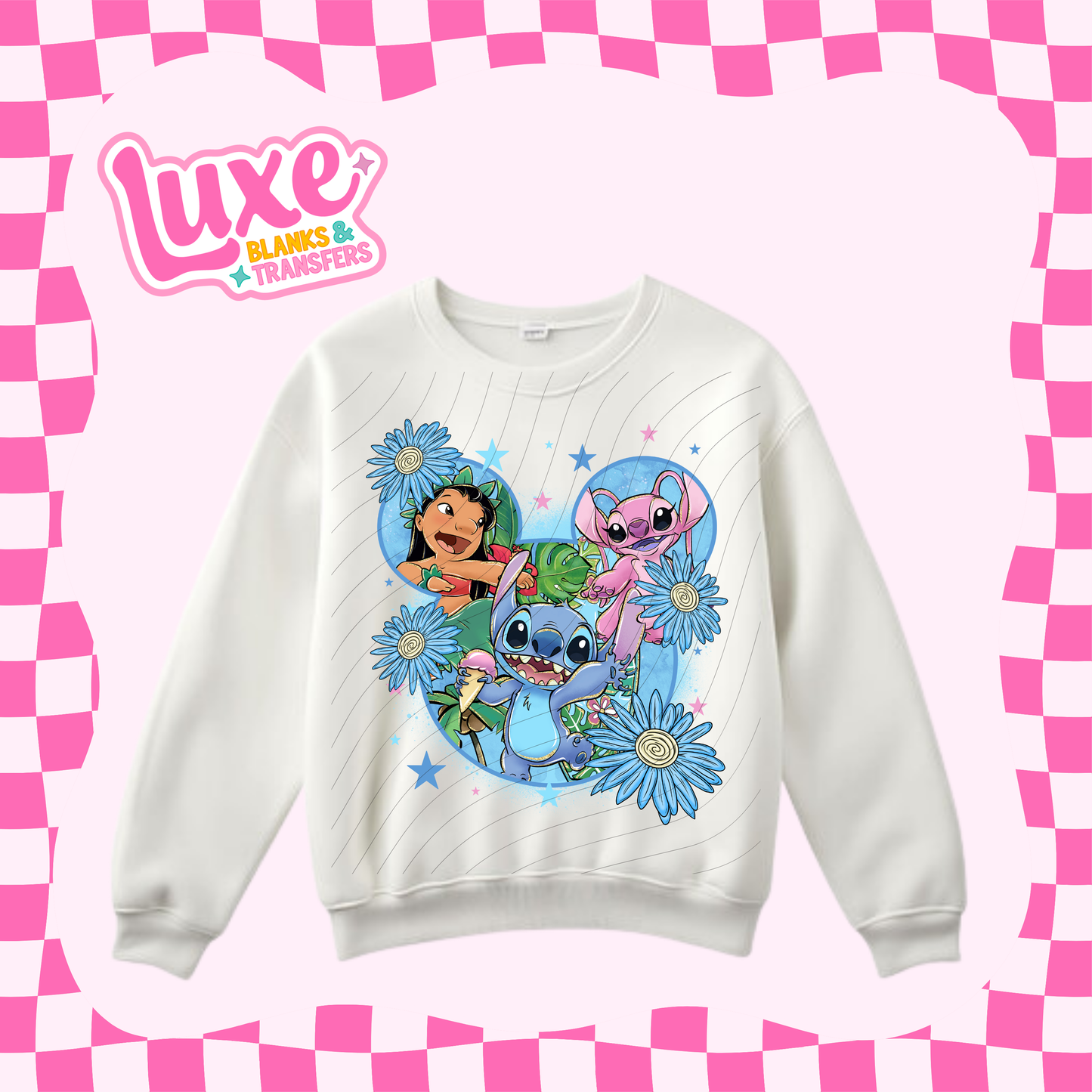 Blue Alien Flowers | DTF Heat Transfer | #38