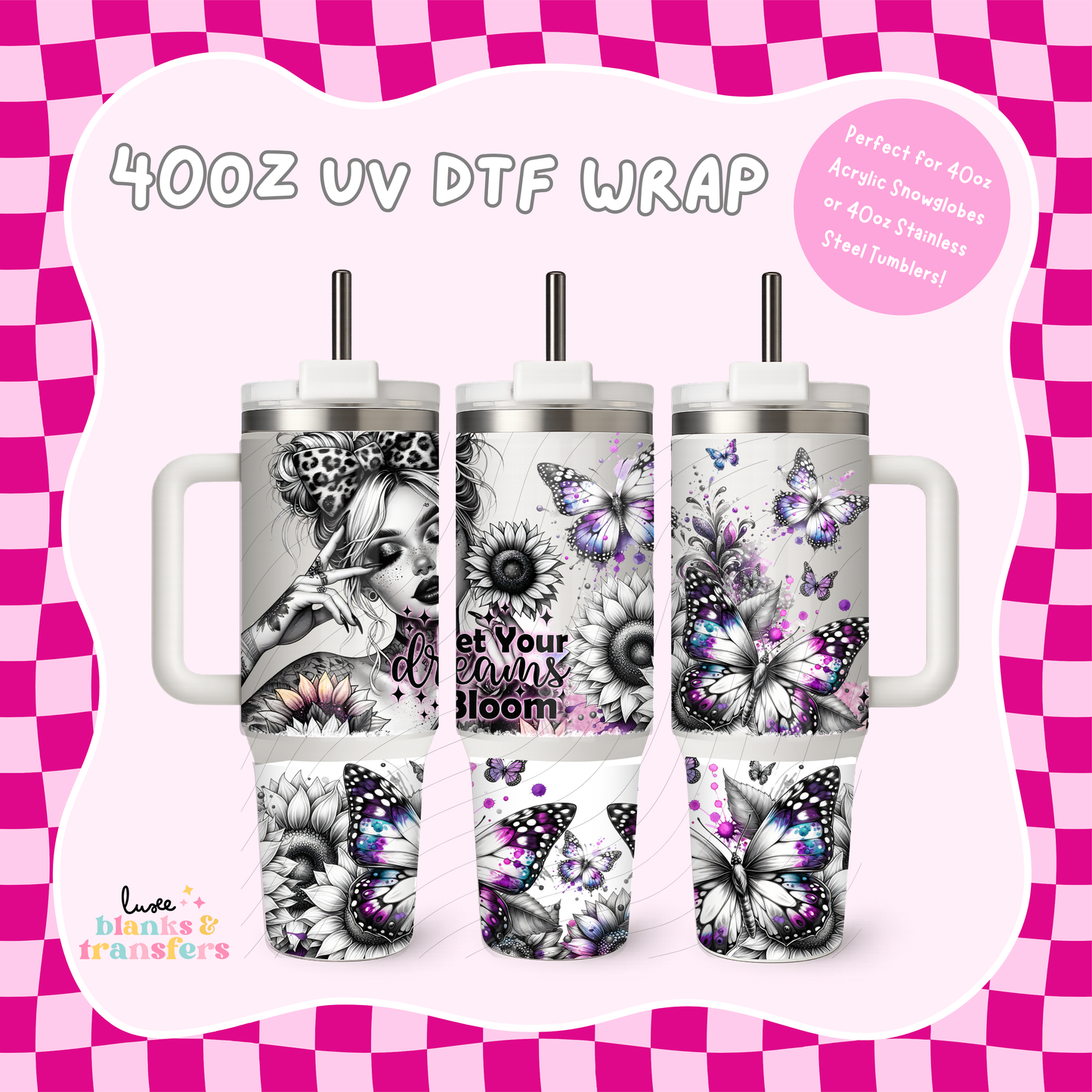 Tattoo Girl 40oz UV DTF Wrap (#B39)