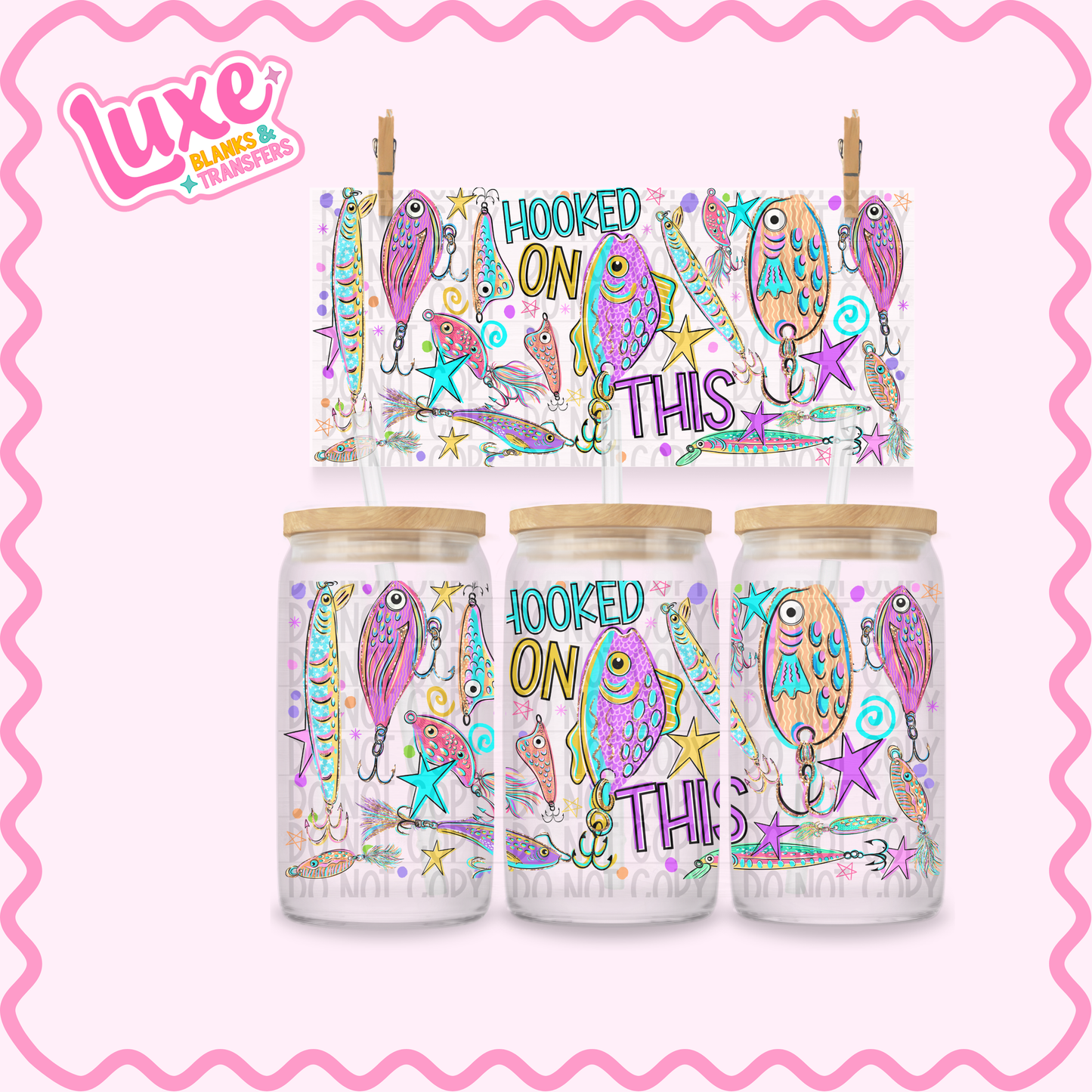 16oz UV DTF Wrap | Hooked On This Fishing | #3375