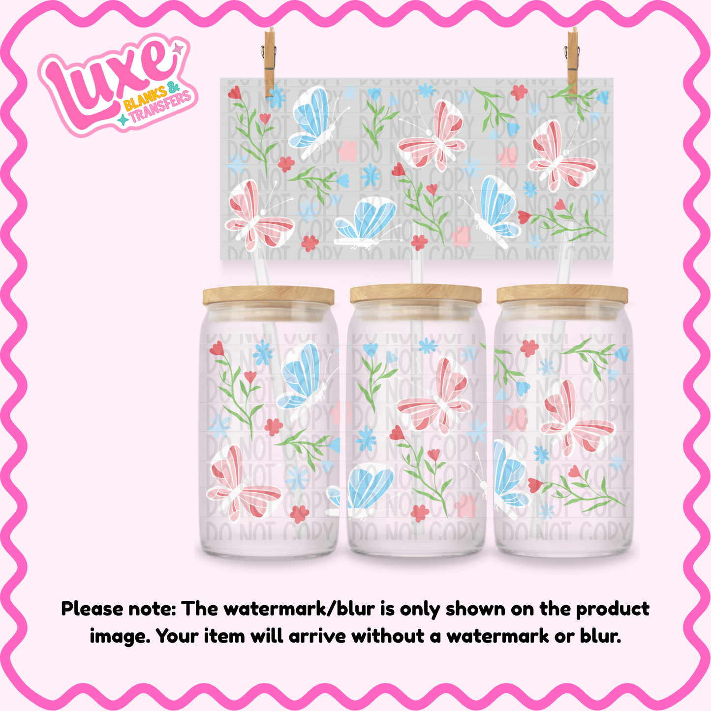 16oz UV DTF Wrap | Butterfly Pattern | #4257