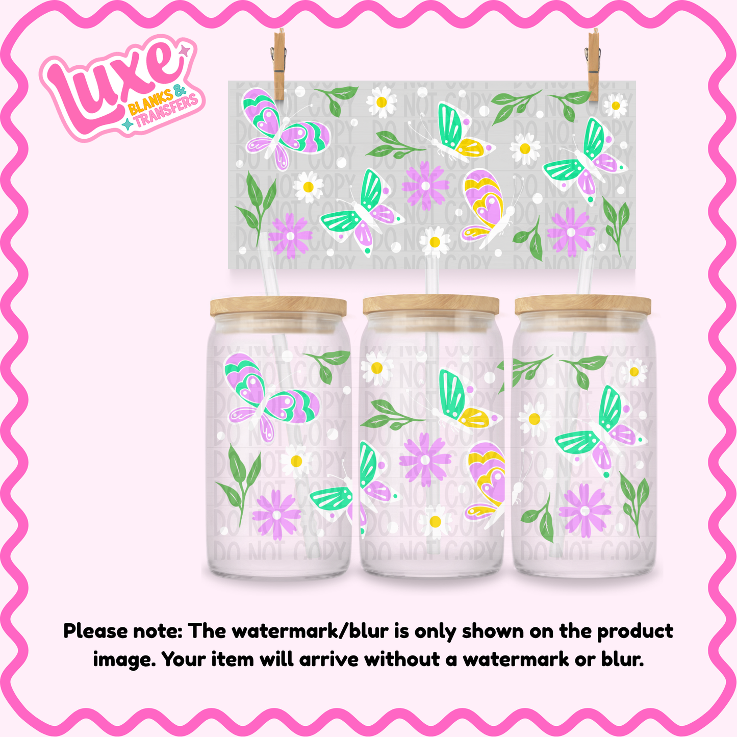 16oz UV DTF Wrap | Butterfly Pattern | #4258