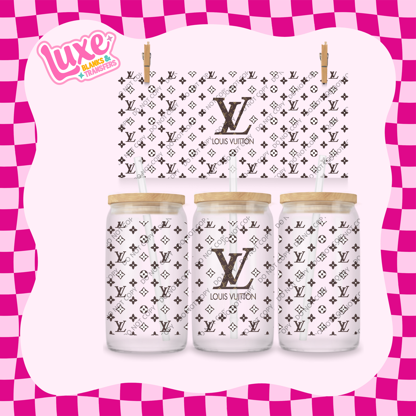 16oz UV DTF Wrap | LV Pattern | #2004