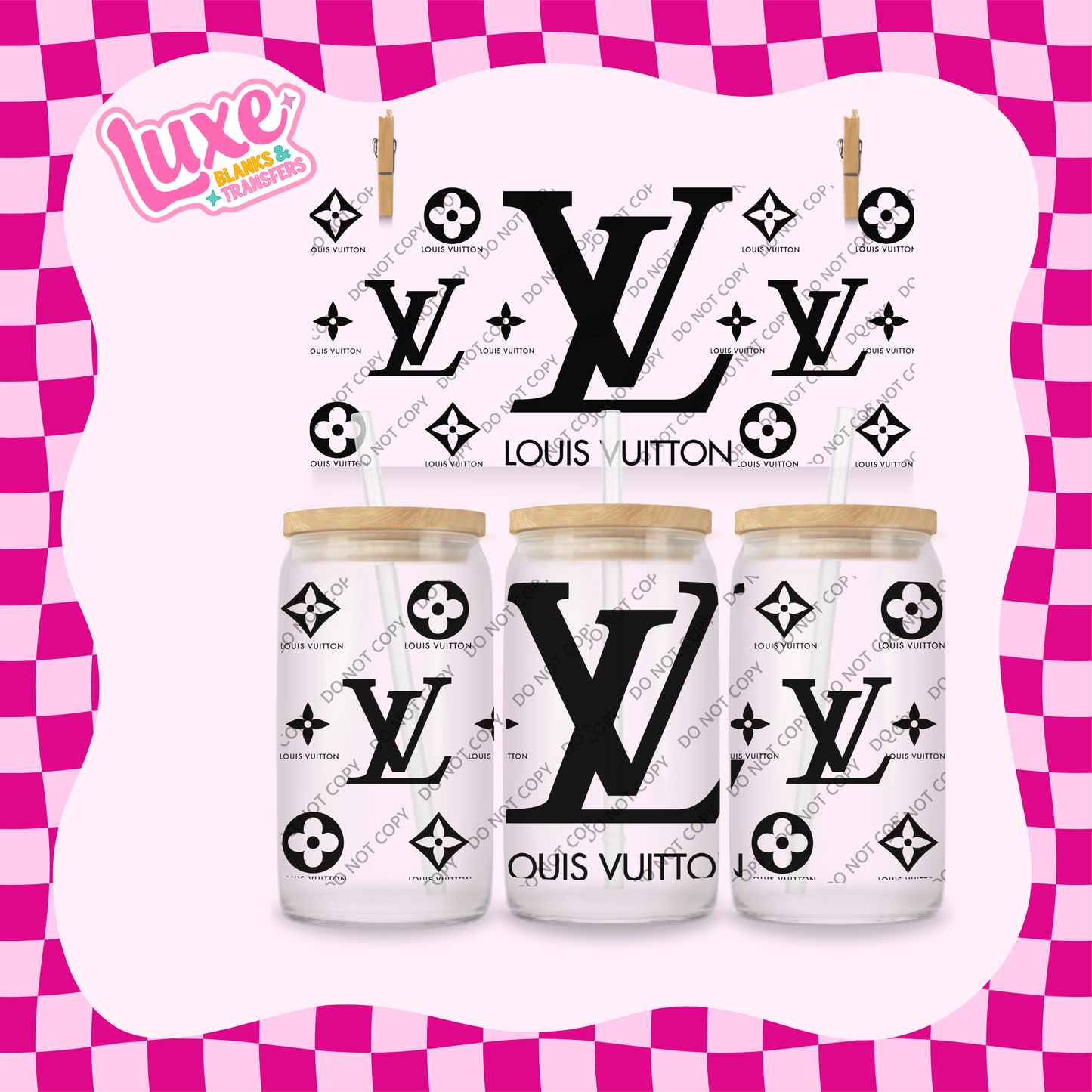 16oz UV DTF Wrap | Black LV | #2010