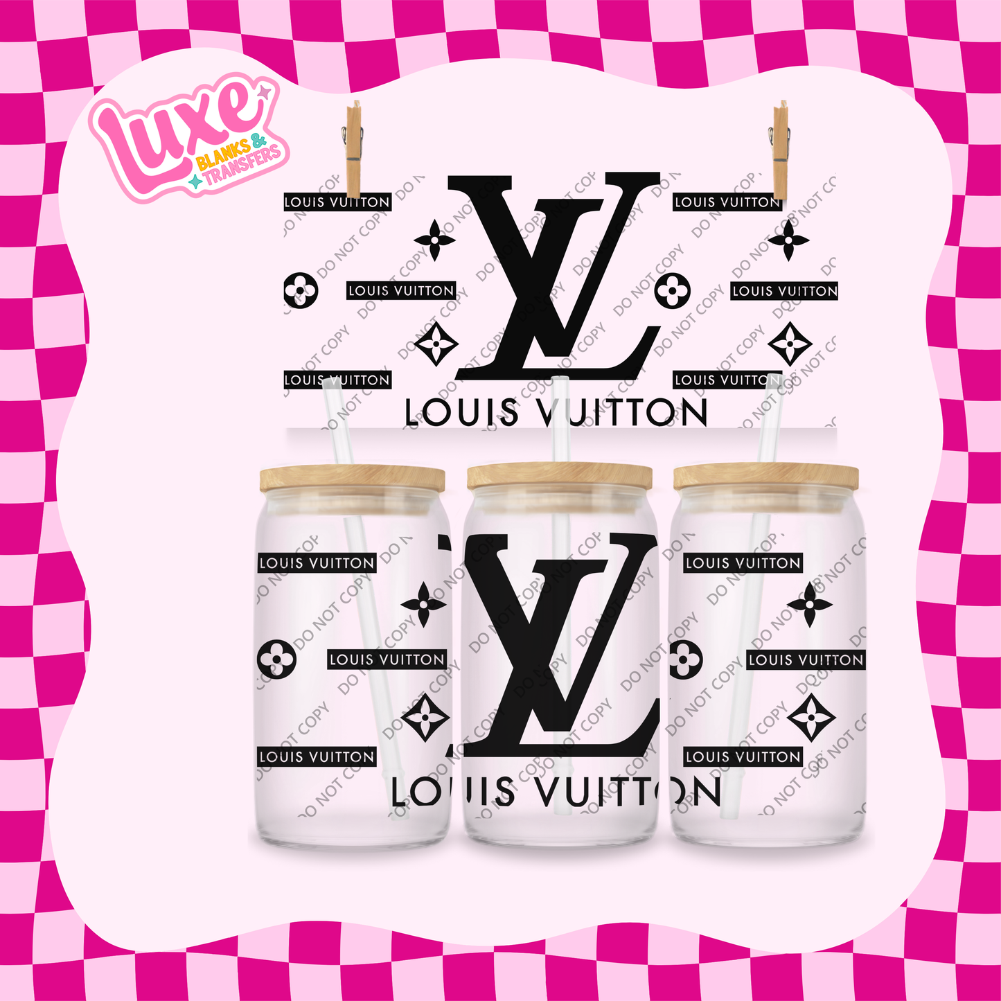 16oz UV DTF Wrap | Black LV | #2011