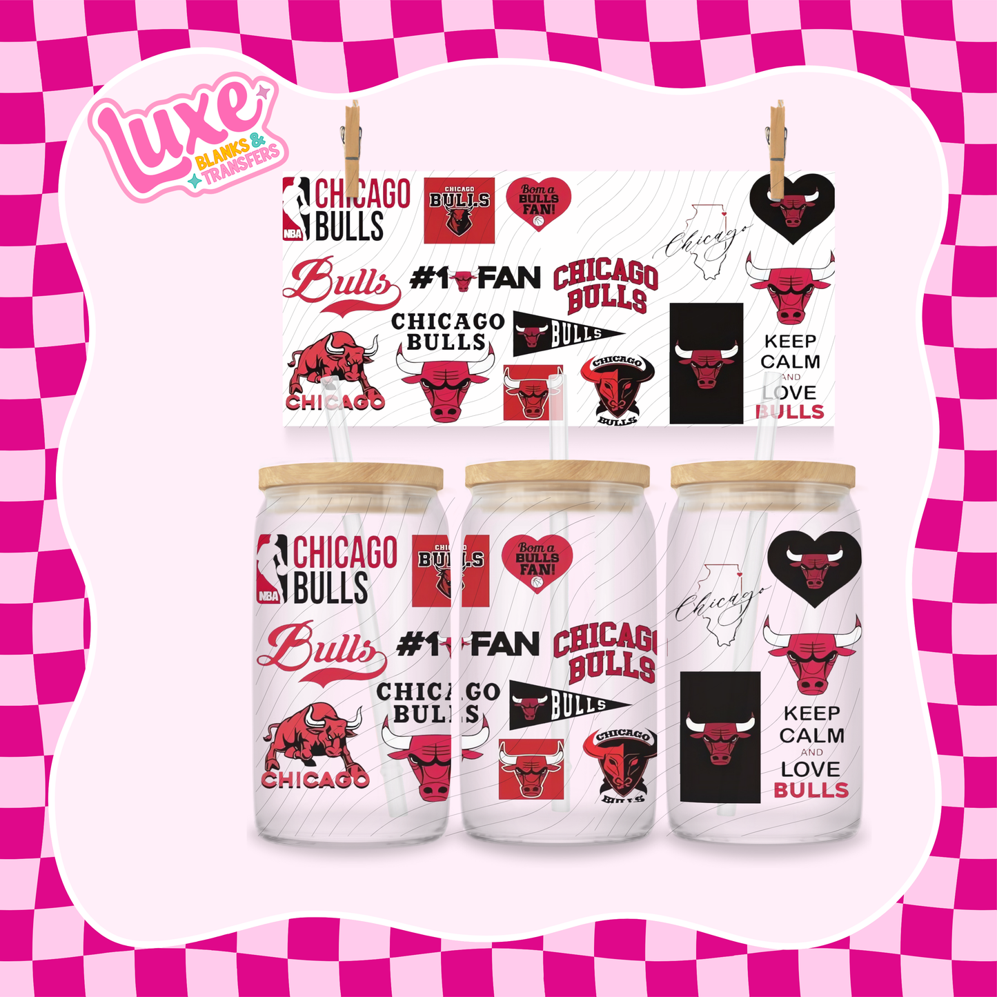 Bulls NBA | 16oz UV DTF Wrap | #1524