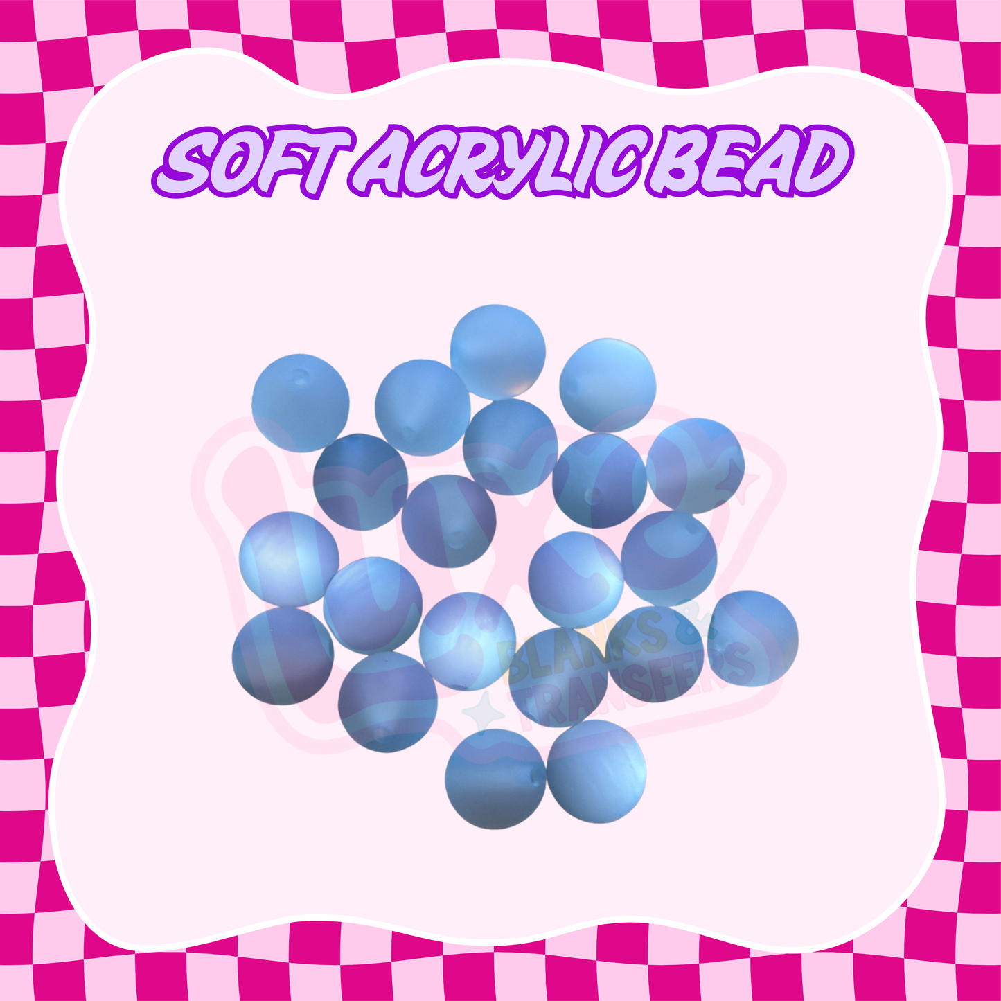 Round Acrylic Bead | Baby Blue