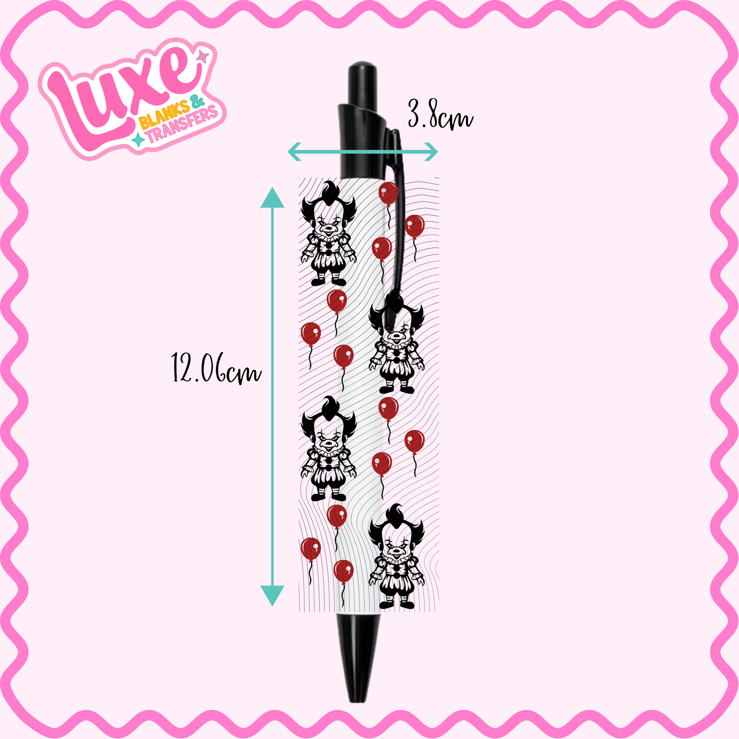 UV DTF Pen Wrap | Spooky Clown | #40