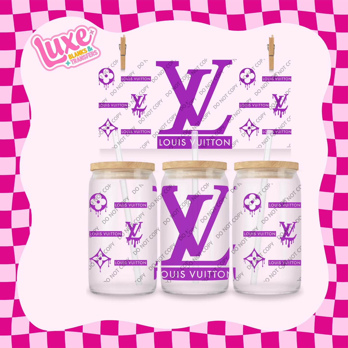 16oz UV DTF Wrap | Purple LV | #2013