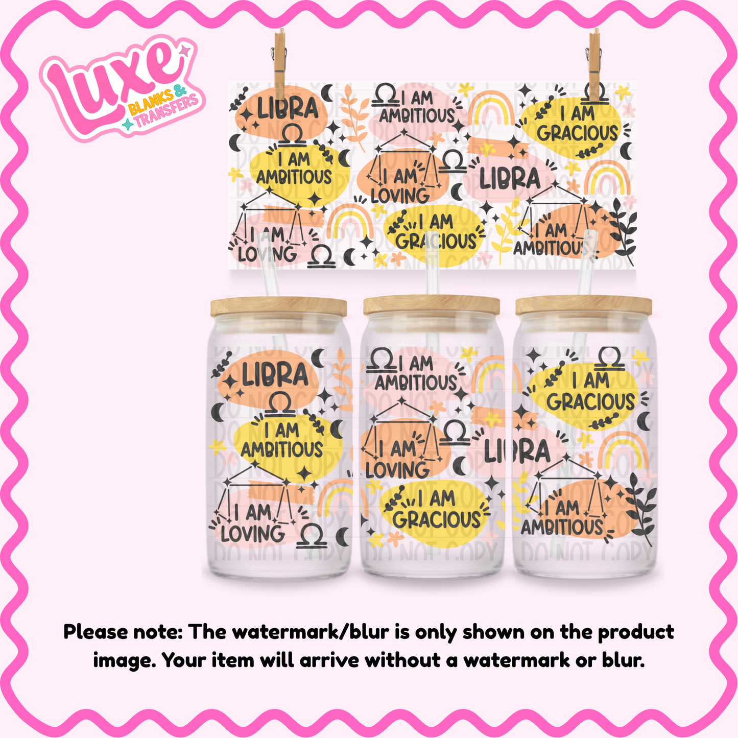 16oz UV DTF Wrap | Libra Star Sign | #4267