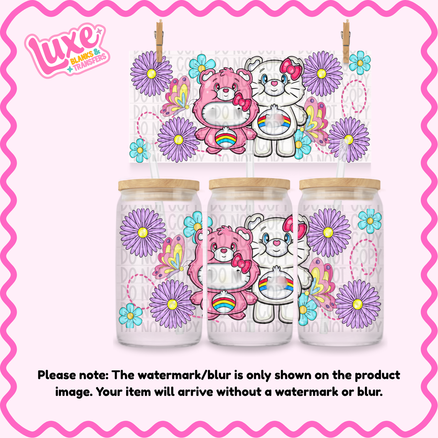 16oz UV DTF Wrap | C Bear X Hi Cat Flowers | #2439