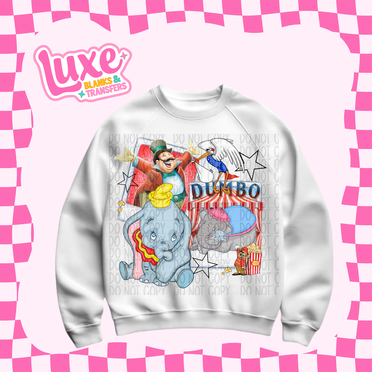 DTF Heat Transfer | Elephant Character Polaroid | #663