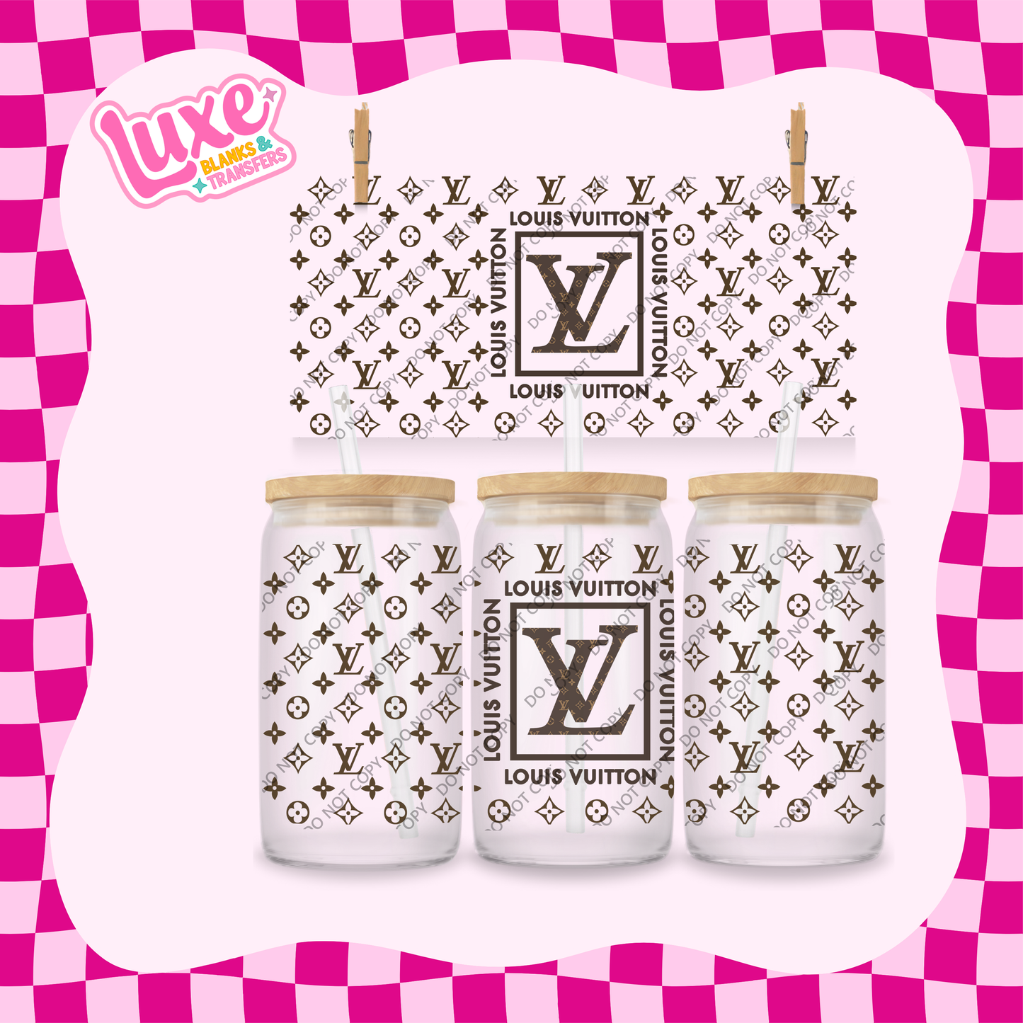 16oz UV DTF Wrap | Brown LV | #2020