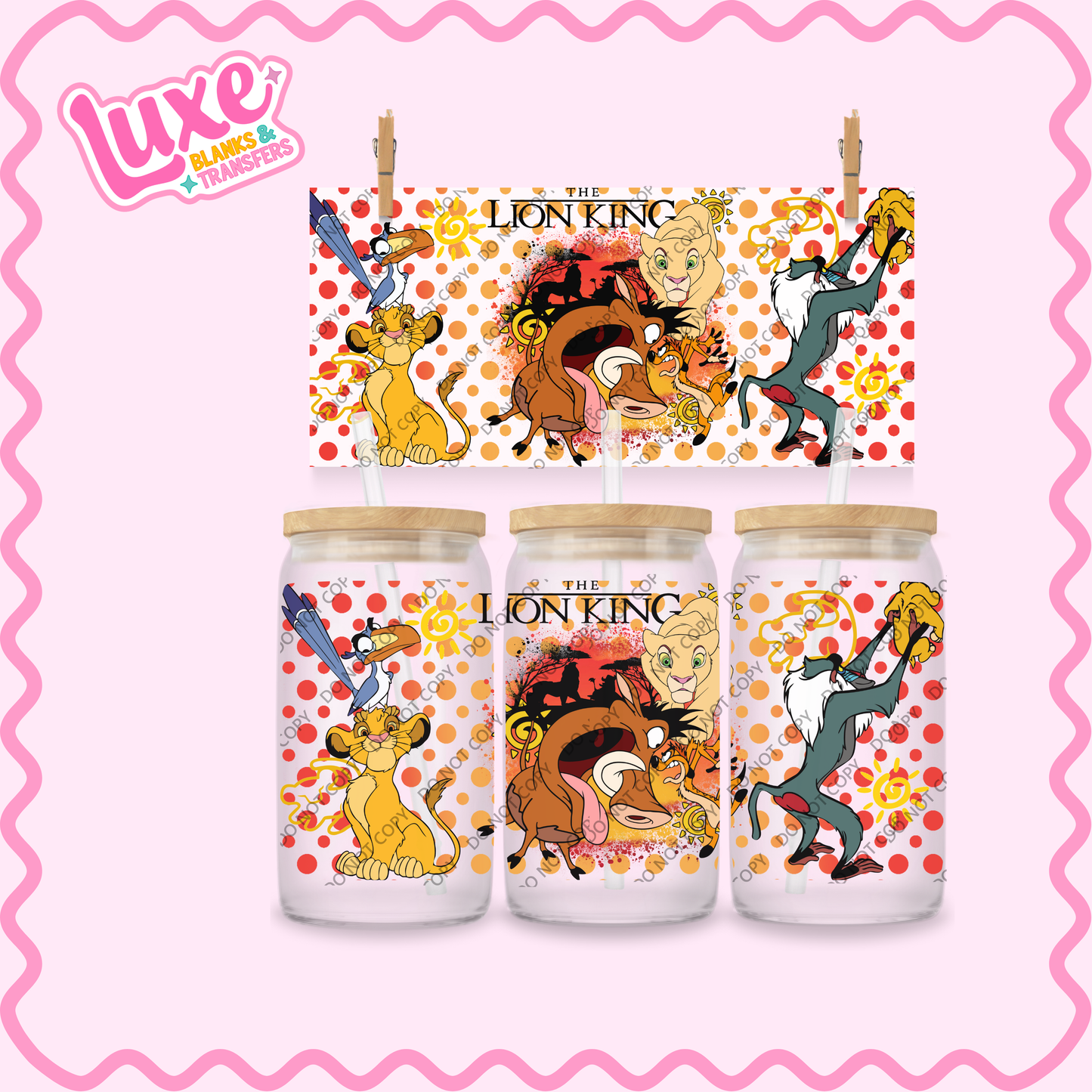 16oz UV DTF Wrap | Lion Movie Kids | #2141