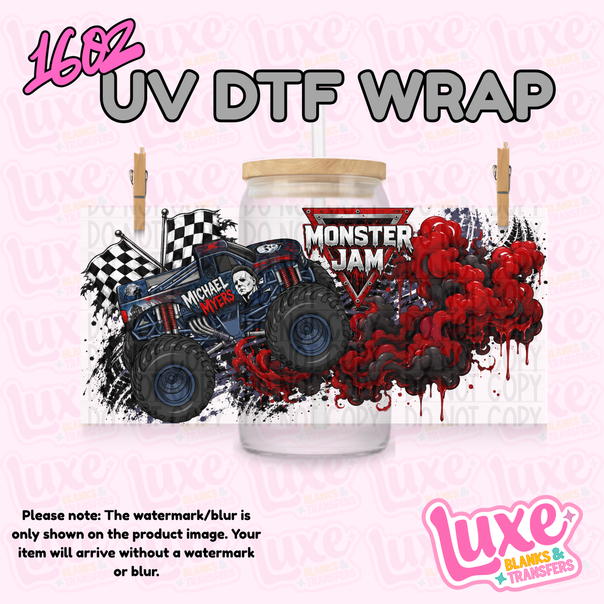 16oz UV DTF Wrap | Monster Truck M.Myers | #4354