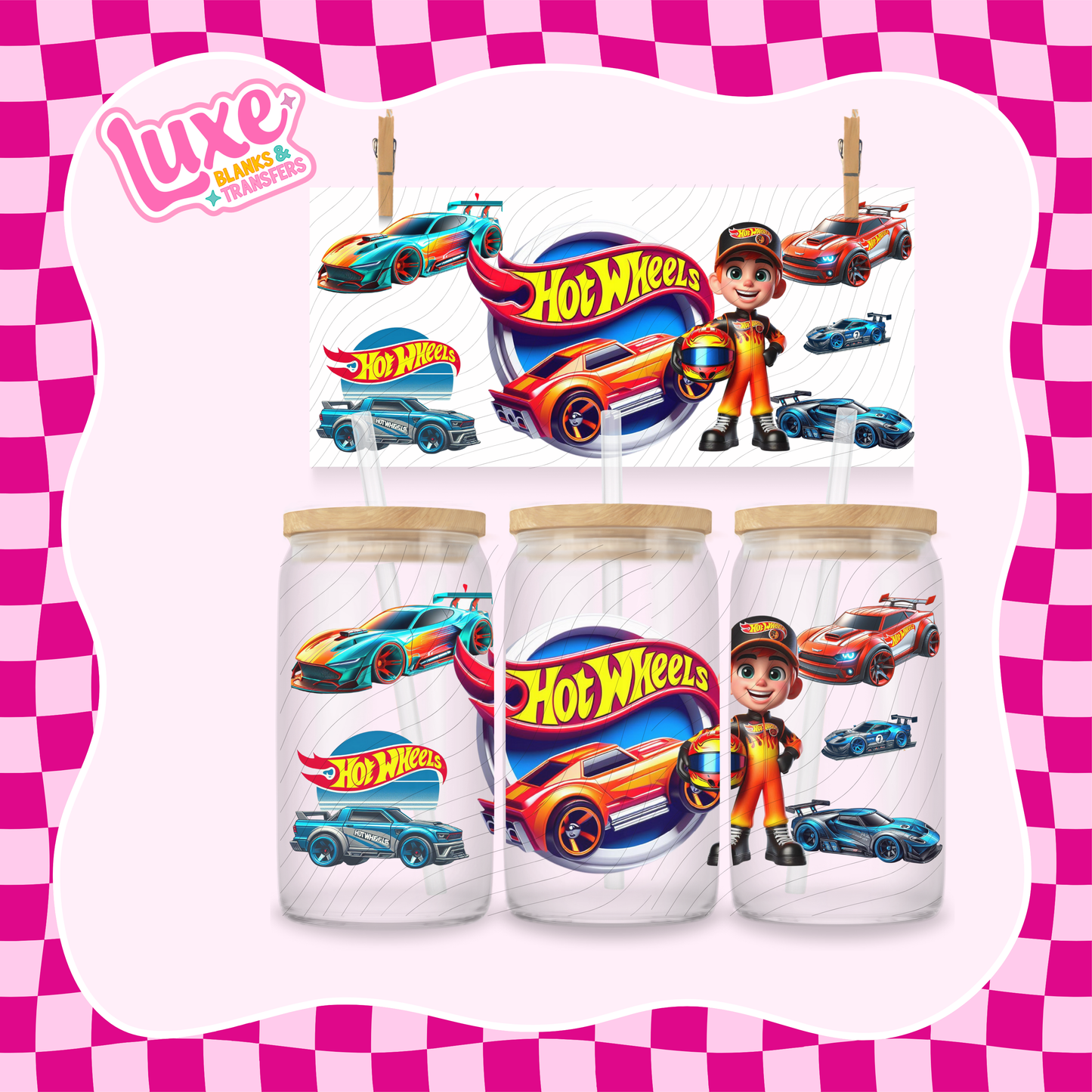 Kids Hot Wheel/z Show | 16oz UV DTF Wrap | #1552