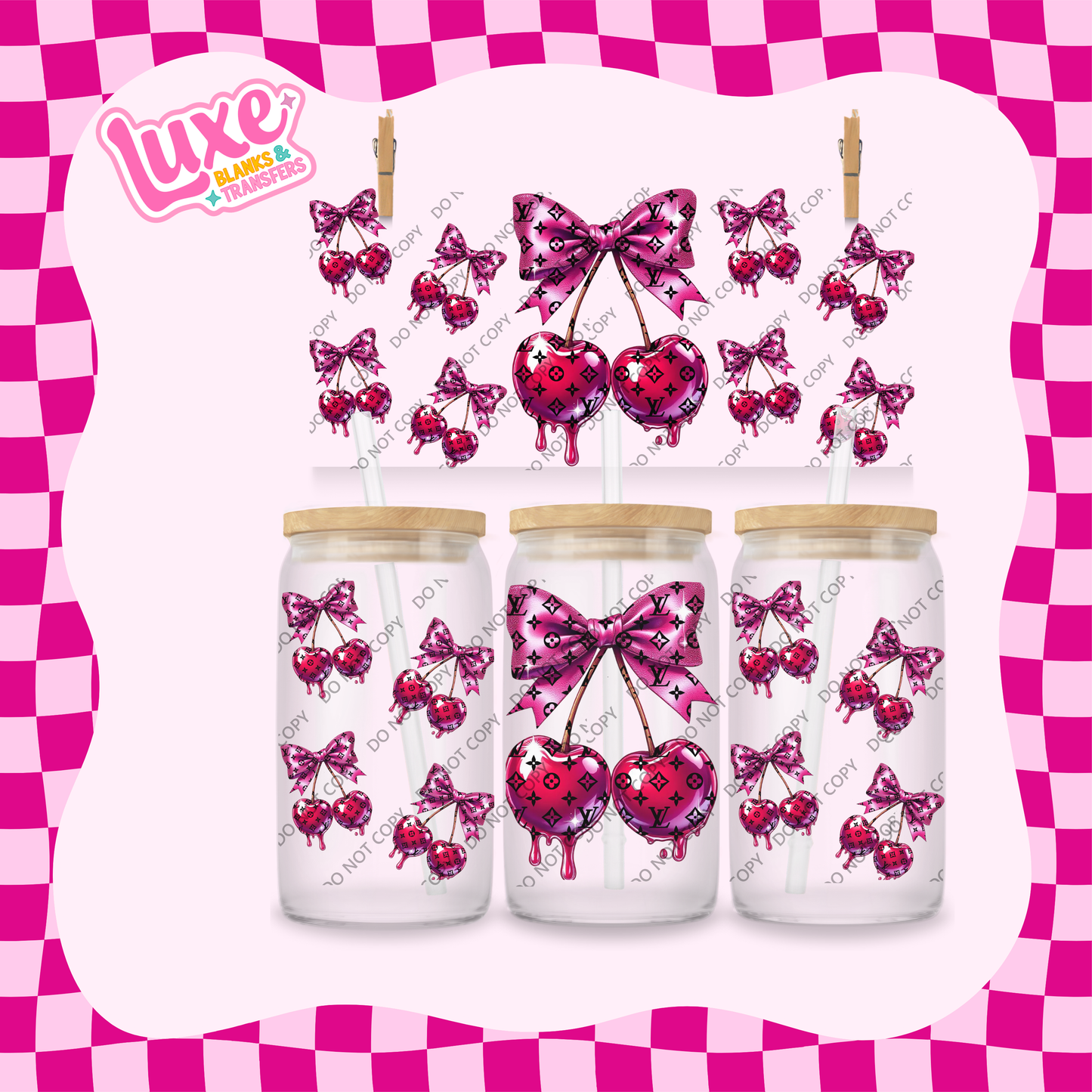 16oz UV DTF Wrap | LV Cherry Drip | #2041