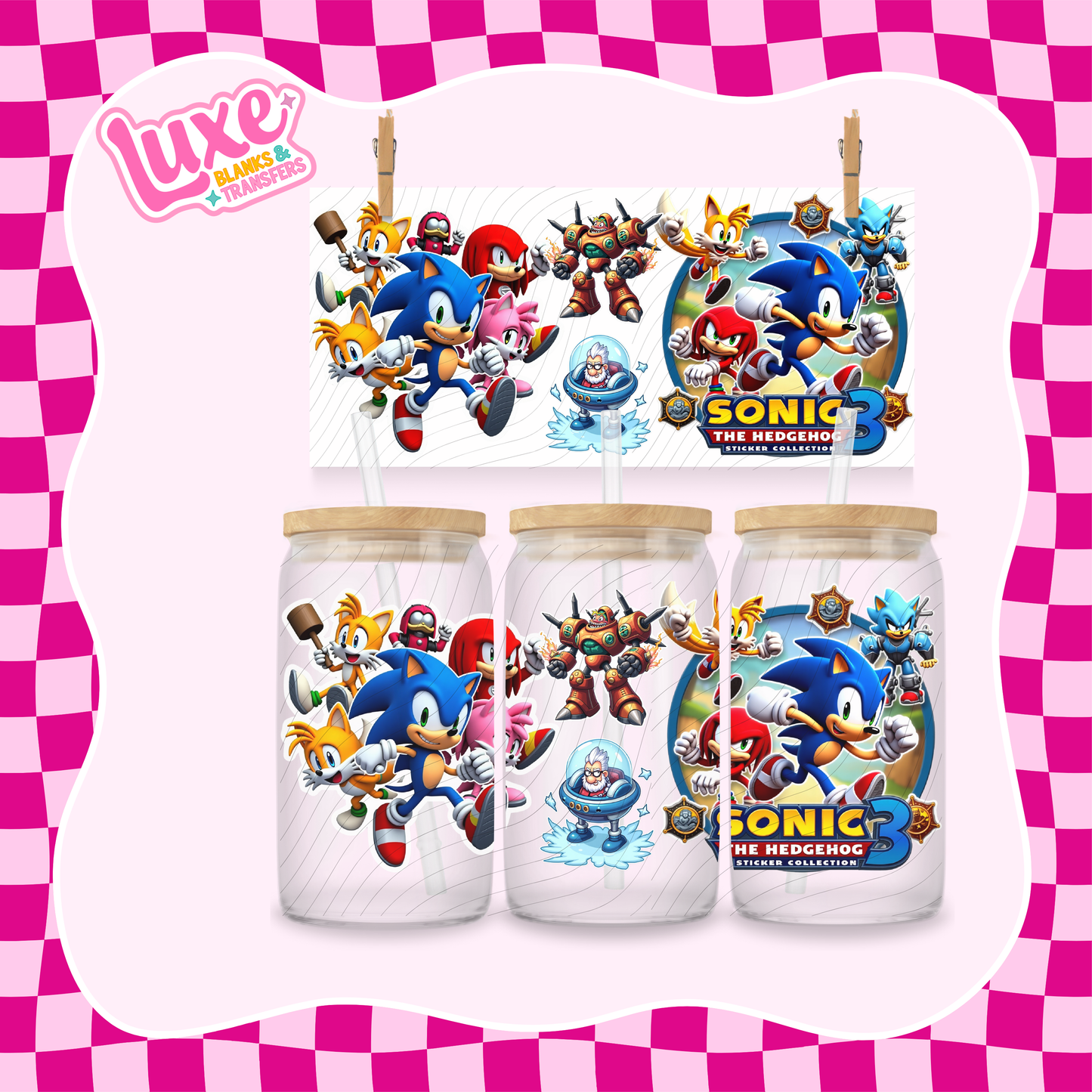 Son/ic 3 Movie | 16oz UV DTF Wrap | #1556