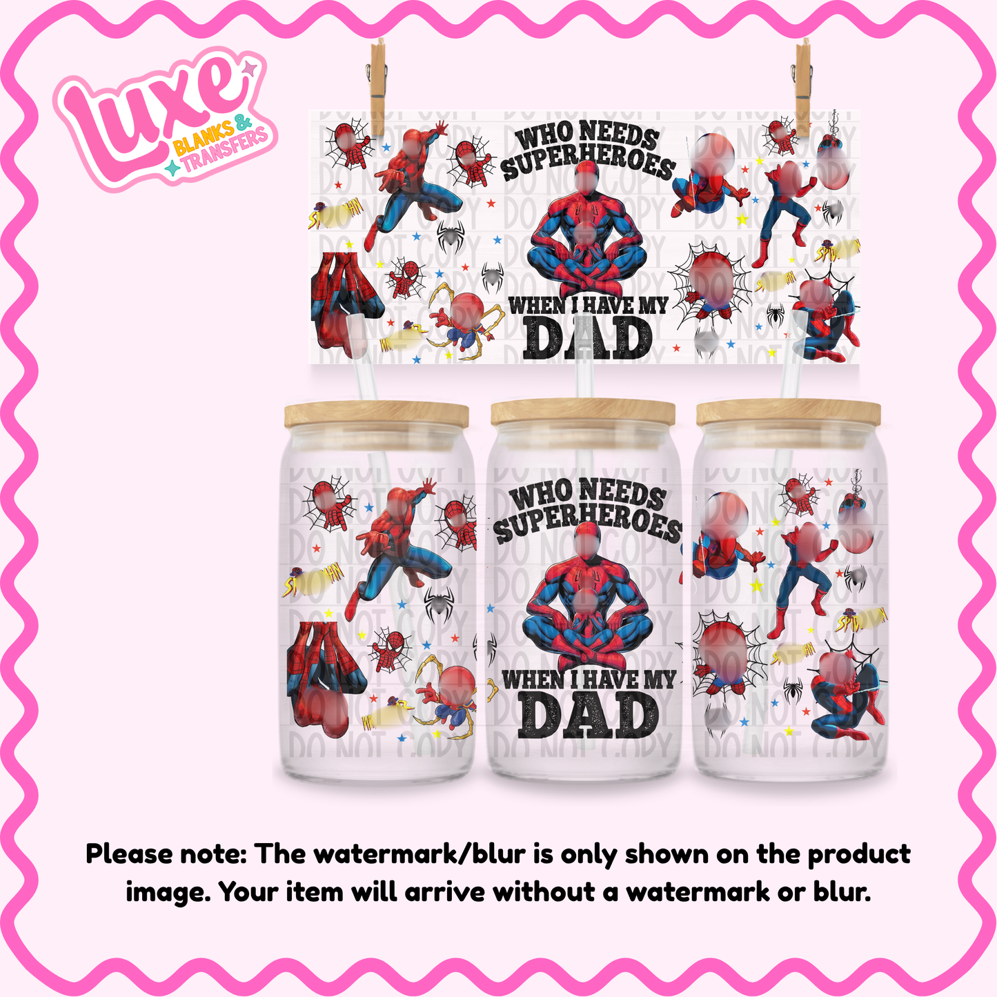 16oz UV DTF Wrap | Super Dad Sp1d3r | #3790