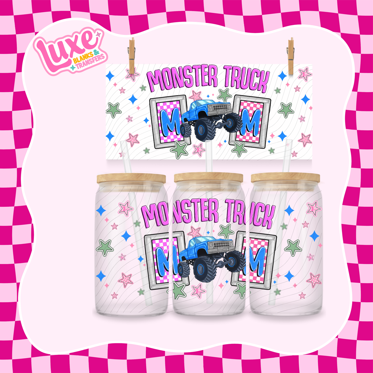 Monster Truck Mum | 16oz UV DTF Wrap | #1561