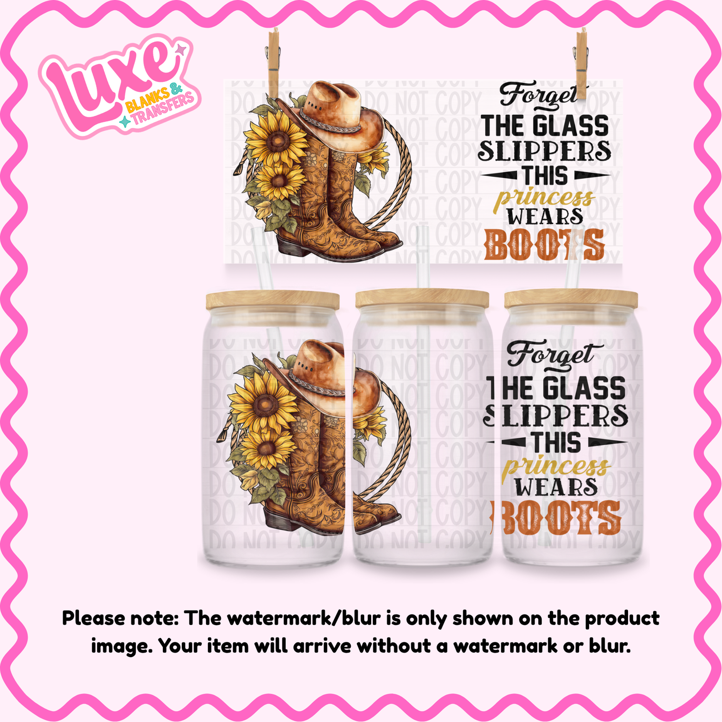16oz UV DTF Wrap | This Princess Wears Boots | #4305