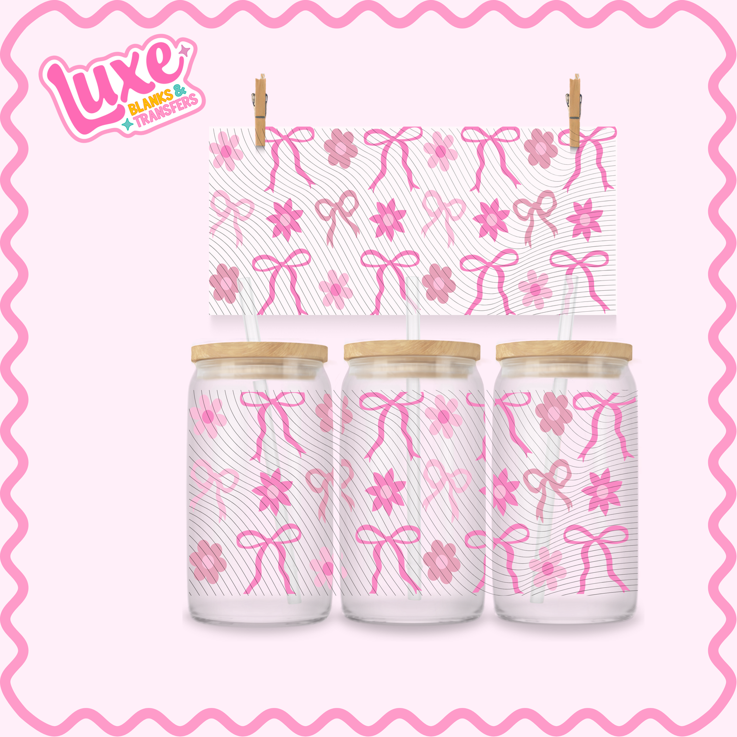 16oz UV DTF Wrap | Flower Bows | #2931