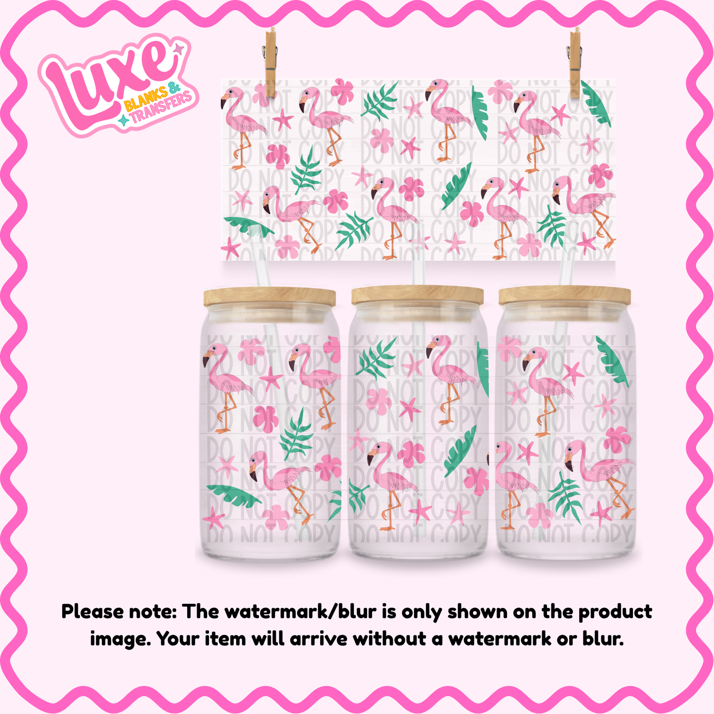 16oz UV DTF Wrap | Flamingo | #3886