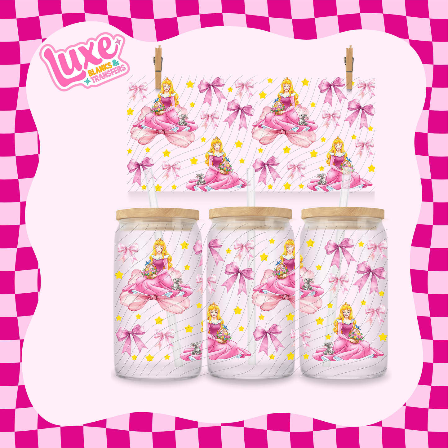 Rap. Princess Bows | 16oz UV DTF Wrap | #1659