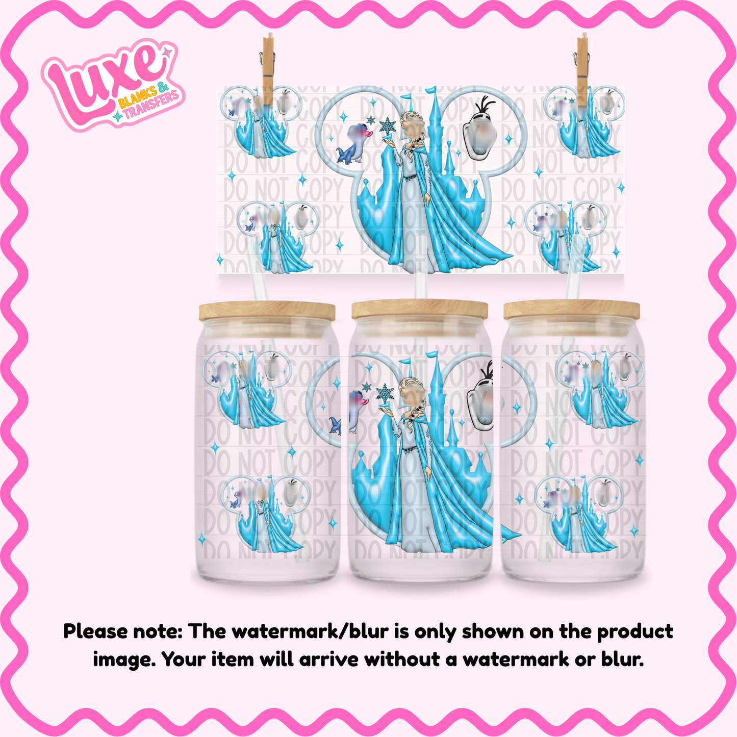 16oz UV DTF Wrap | D1s Ears Ice Princ3ss | #1823