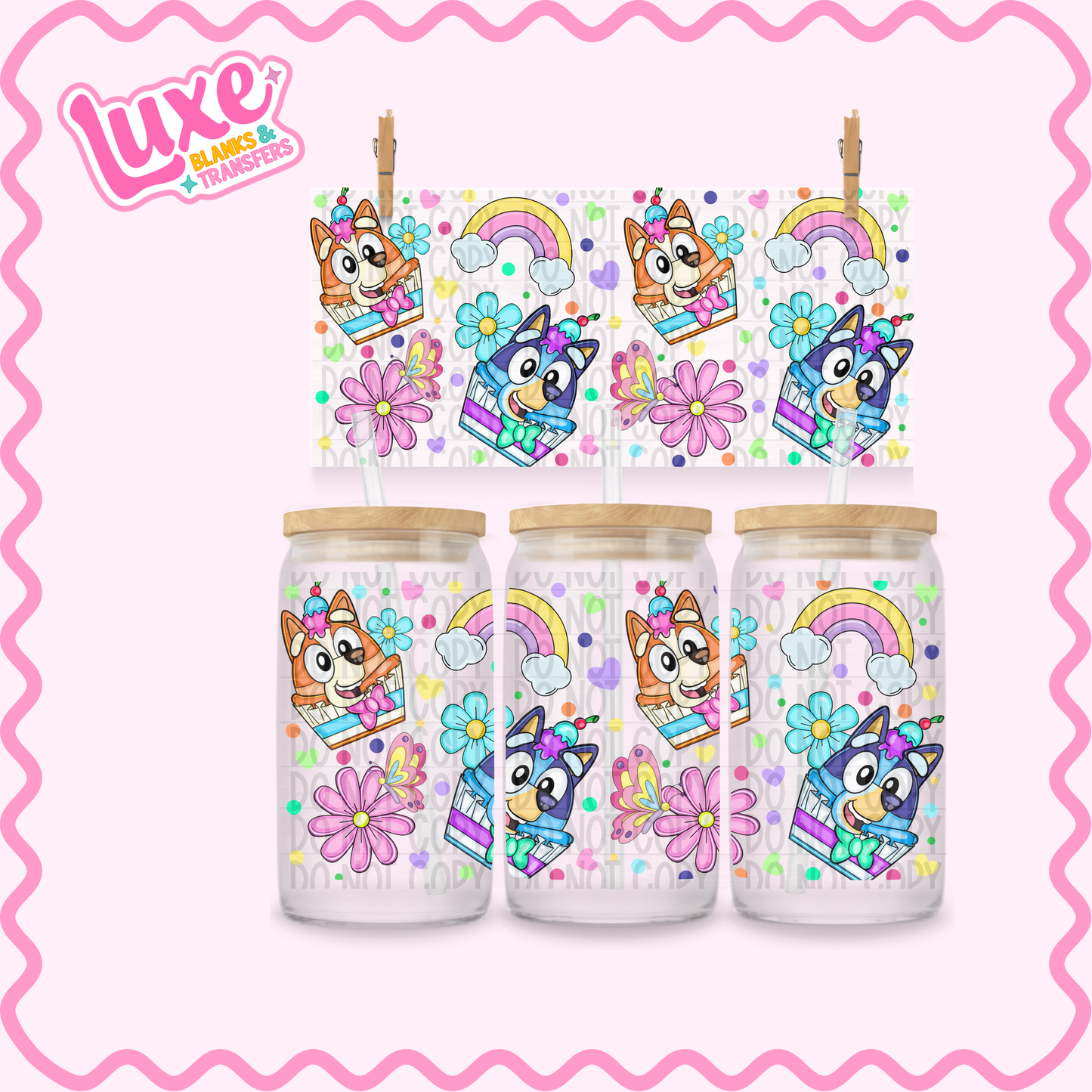 16oz UV DTF Wrap | Blue Cupcake | #2441