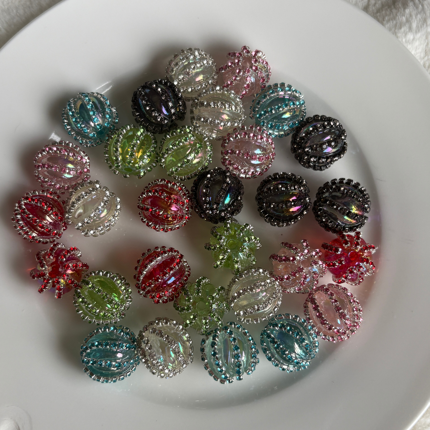 Fancy Bead Rhinestone Striped