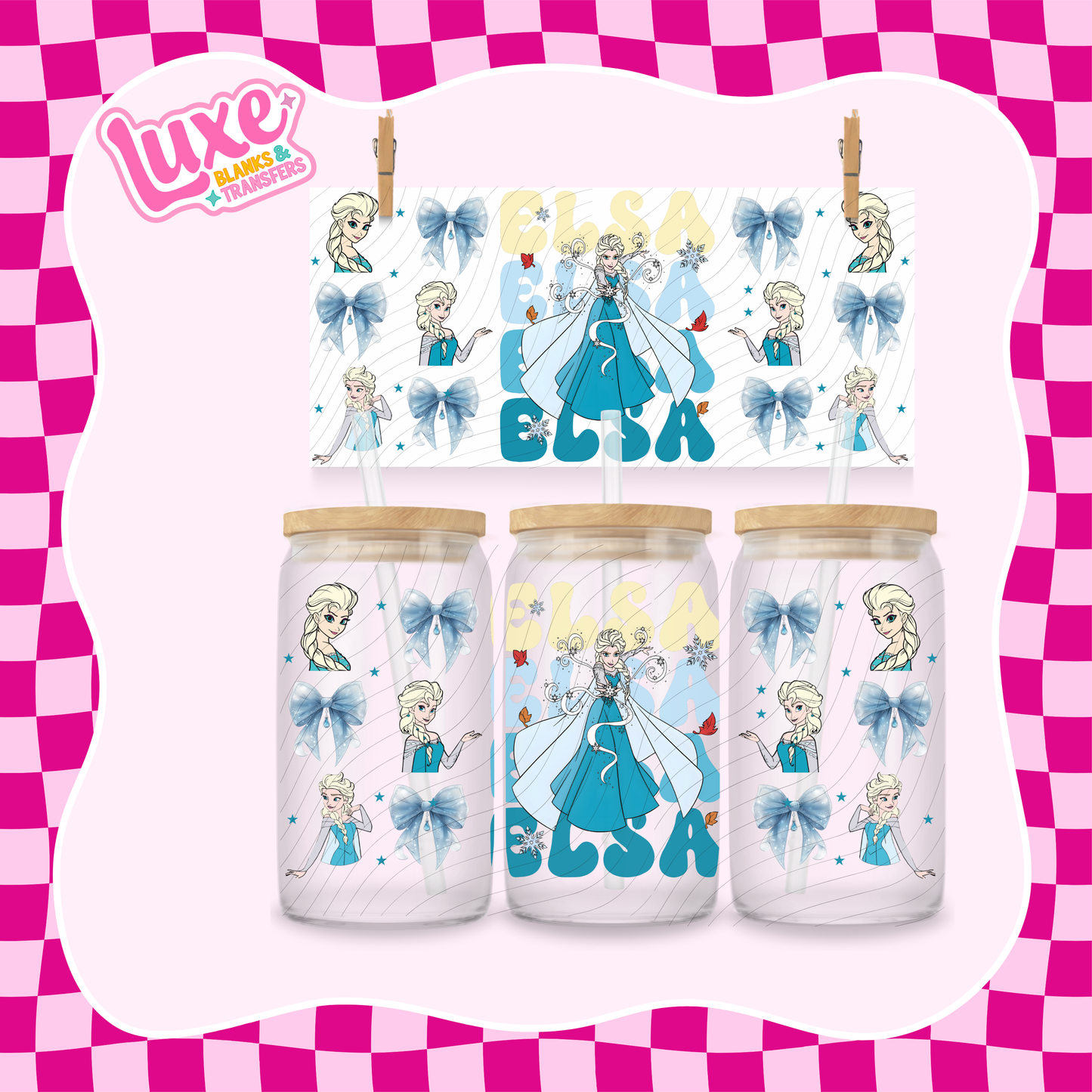 Ice Princess Bows | 16oz UV DTF Wrap | #1579