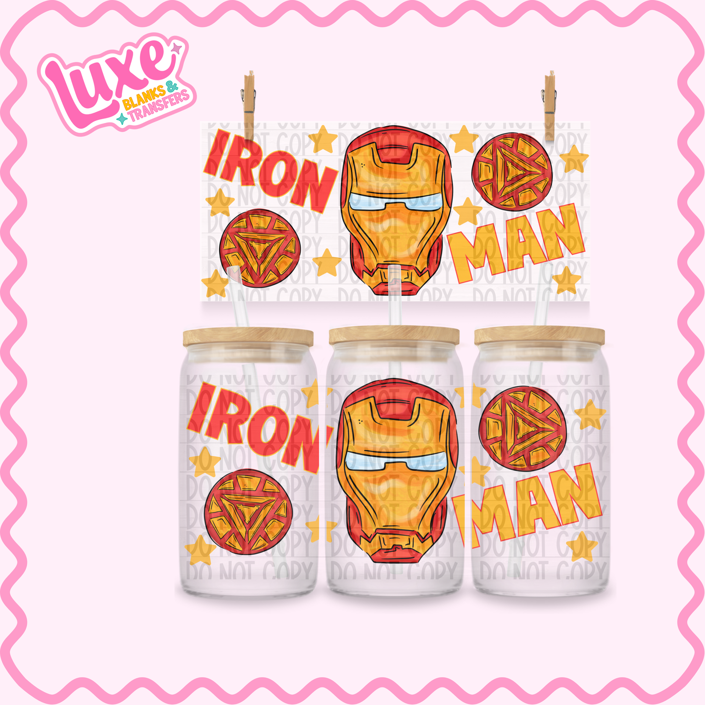 16oz UV DTF Wrap | Iron Superhero | #3341