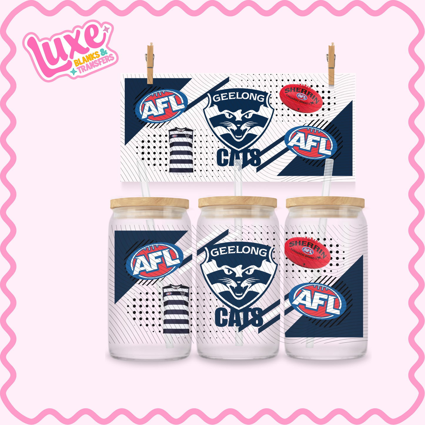 16oz UV DTF Wrap | Cats Footy Team | #2855