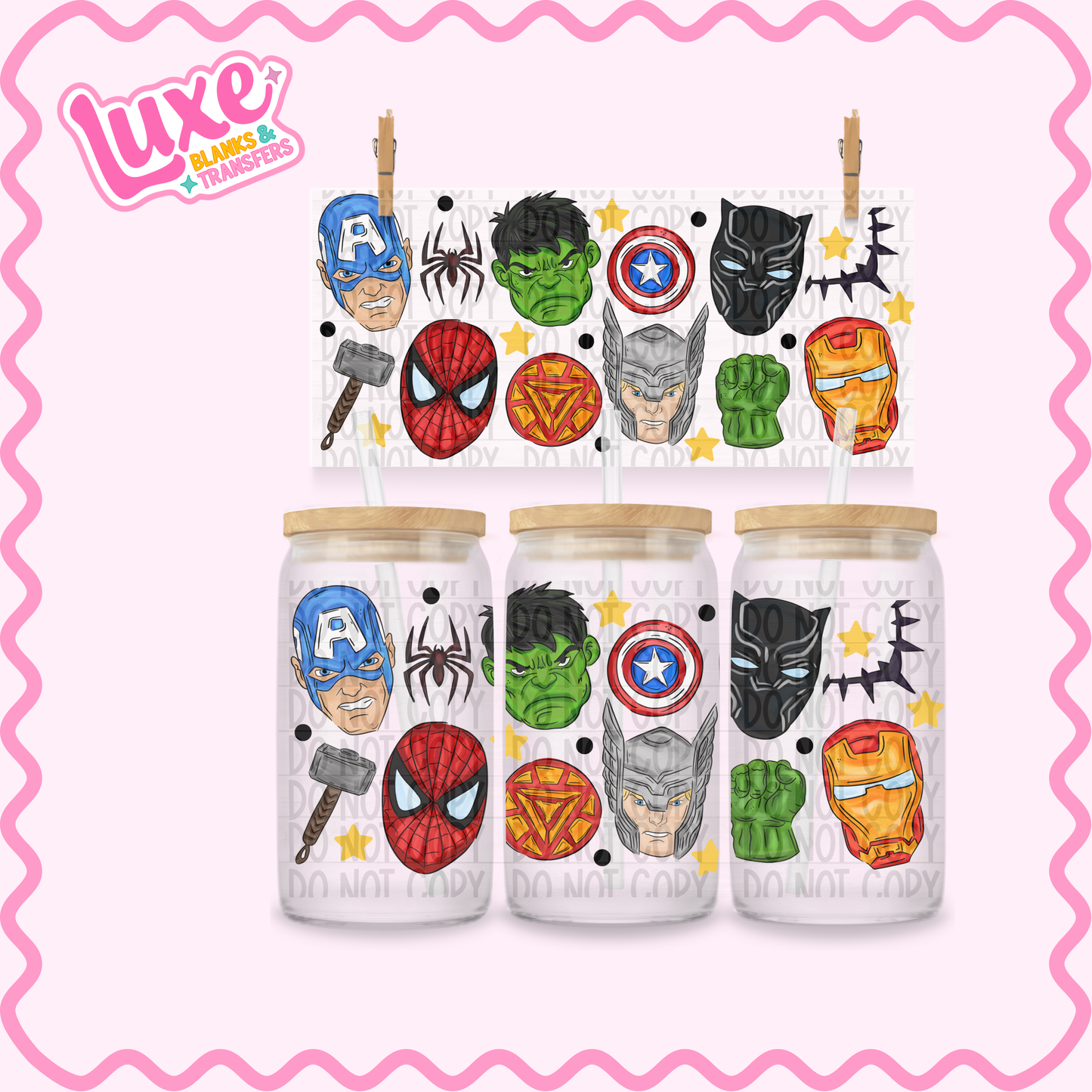 16oz UV DTF Wrap | Superheroes | #3346