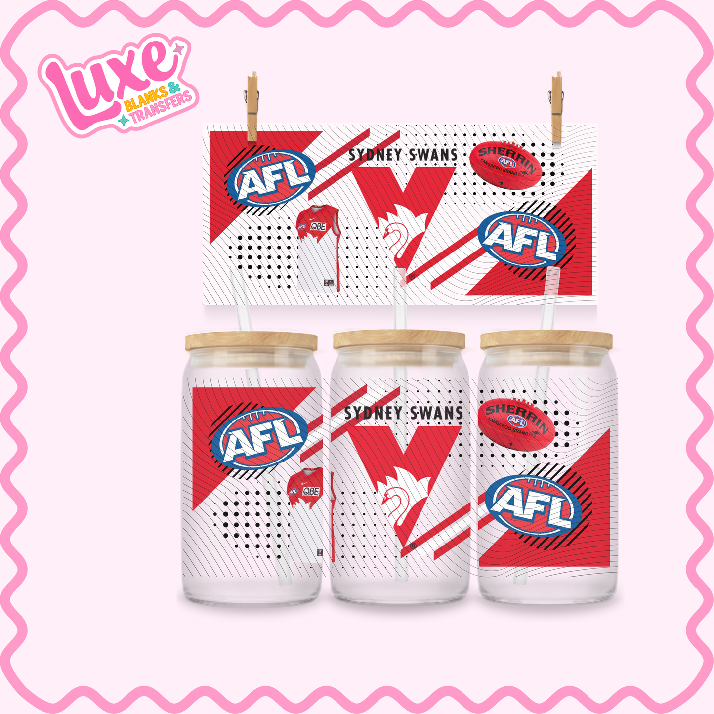 16oz UV DTF Wrap | Swans Footy Team | #2860