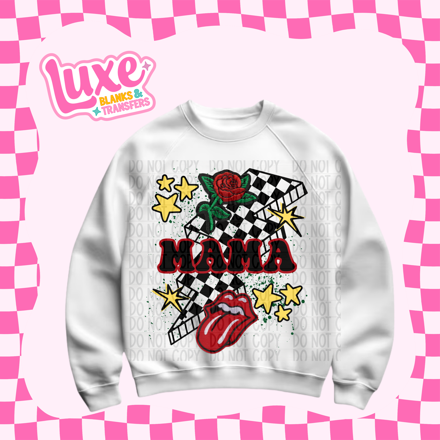 DTF Heat Transfer | Checkered Mama | #718