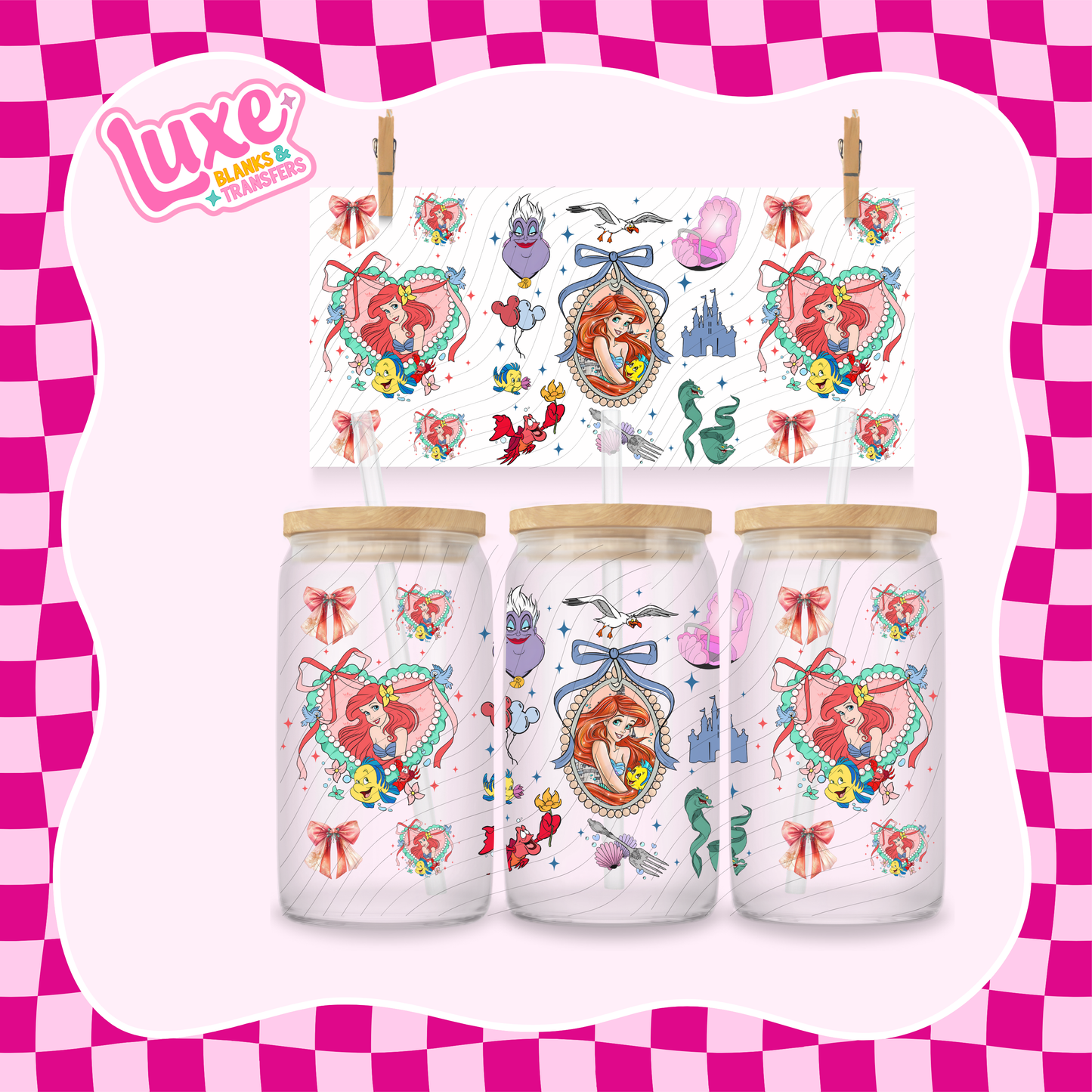 Sea Princess Bows | 16oz UV DTF Wrap | #1593